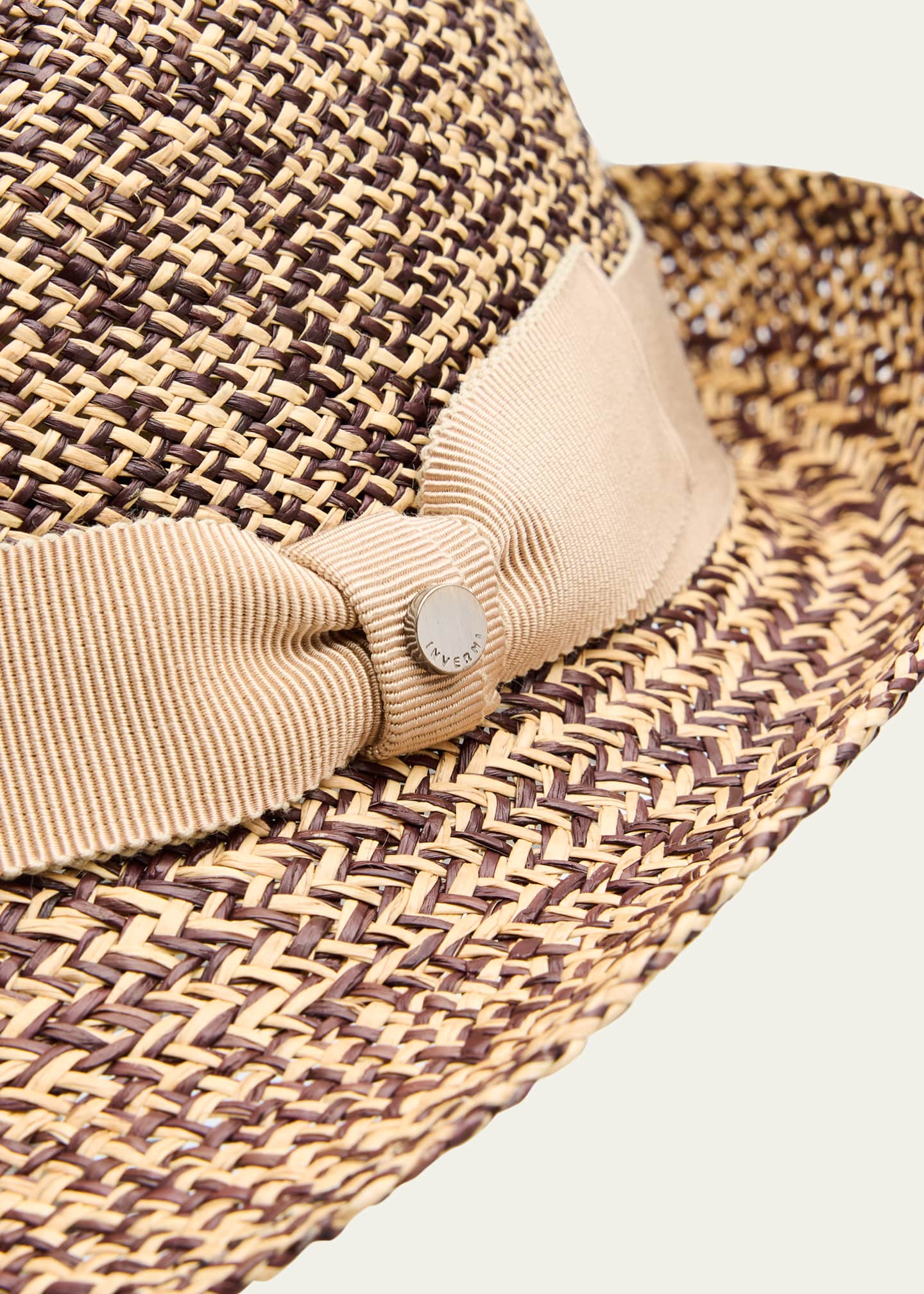 Inverni Men's Trilby Melange Straw Panama Hat Image 2 of 2