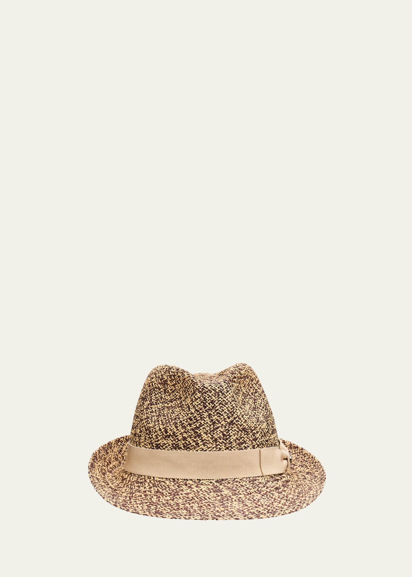 Inverni Men's Trilby Melange Straw Panama Hat Image 1 of 2