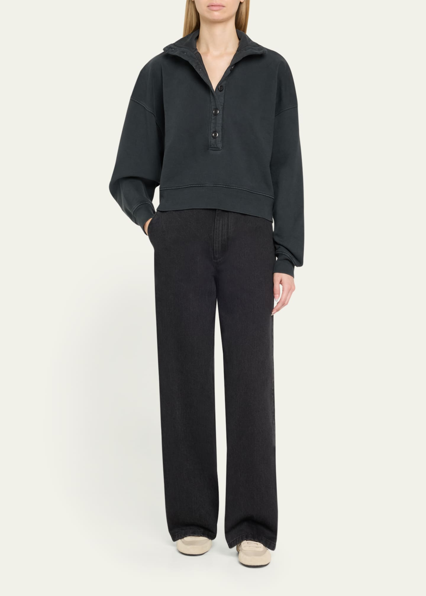Citizens of Humanity Mirelle Buttoned Pullover Sweatshirt Image 2 of 5