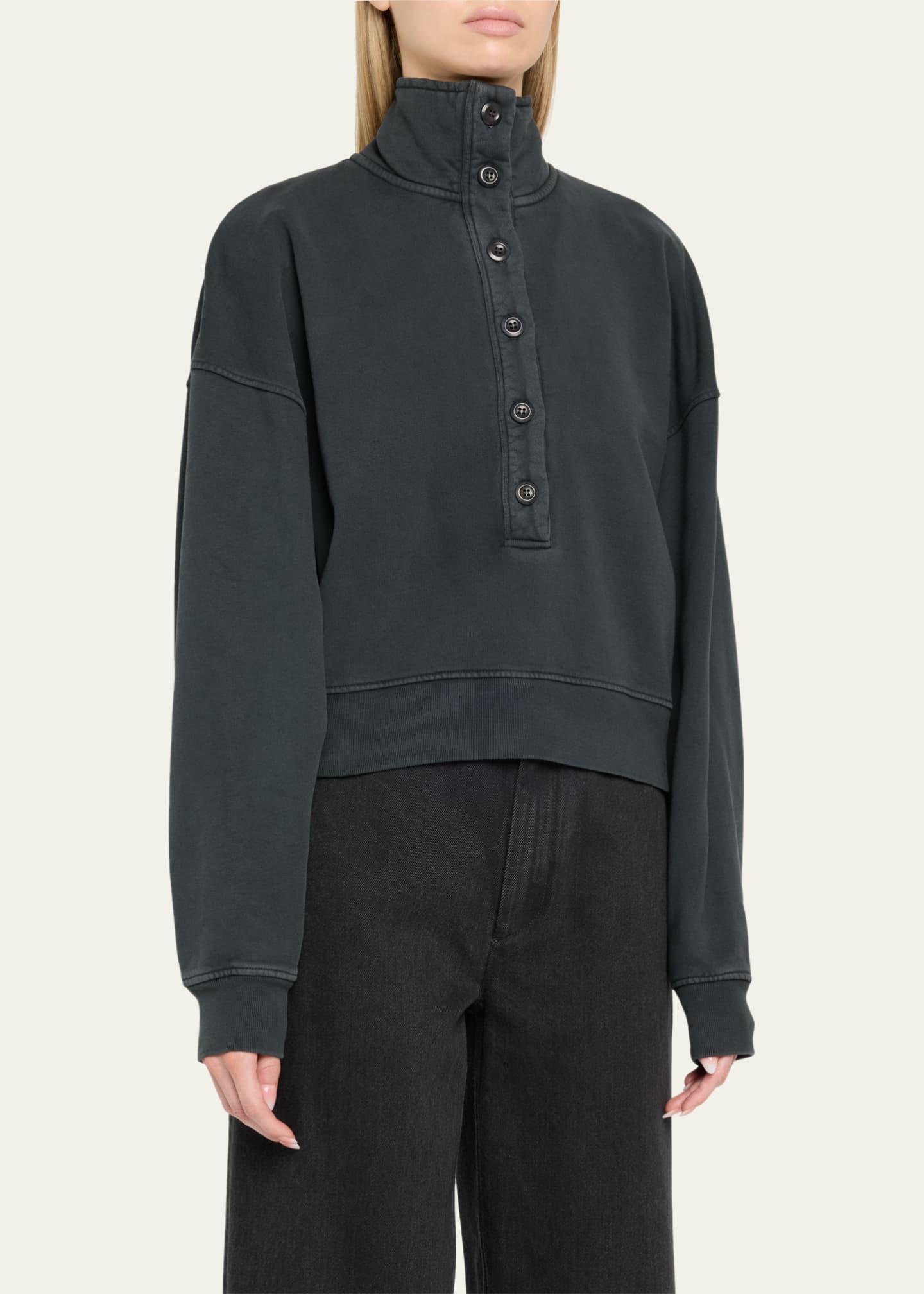Citizens of Humanity Mirelle Buttoned Pullover Sweatshirt Image 4 of 5