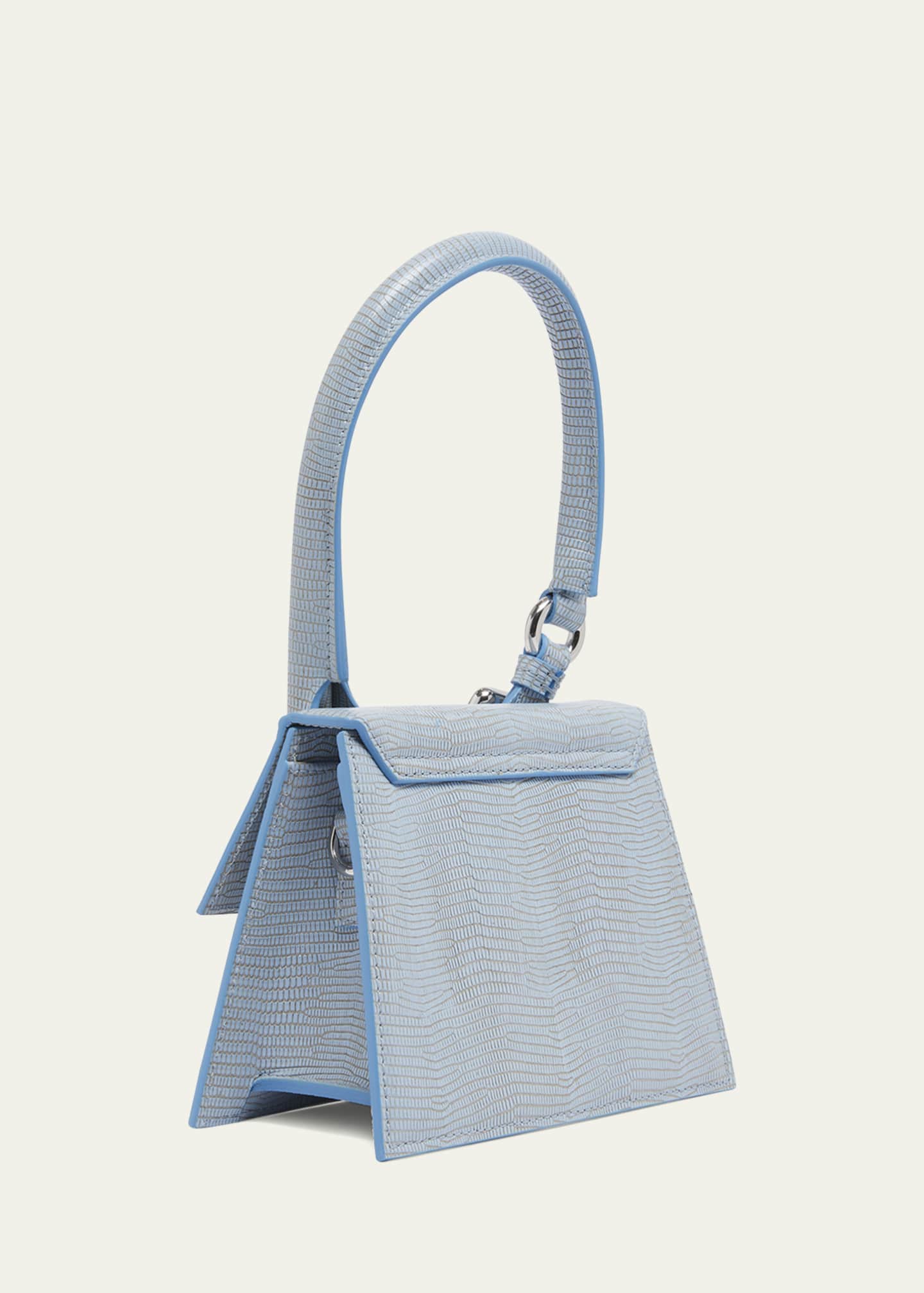 関送込【JACQUEMUS】Le Chiquito Moyen レザー トートバッグ Jacquemus Le Chiquito Moyen Crocodile-Embossed Leather Top