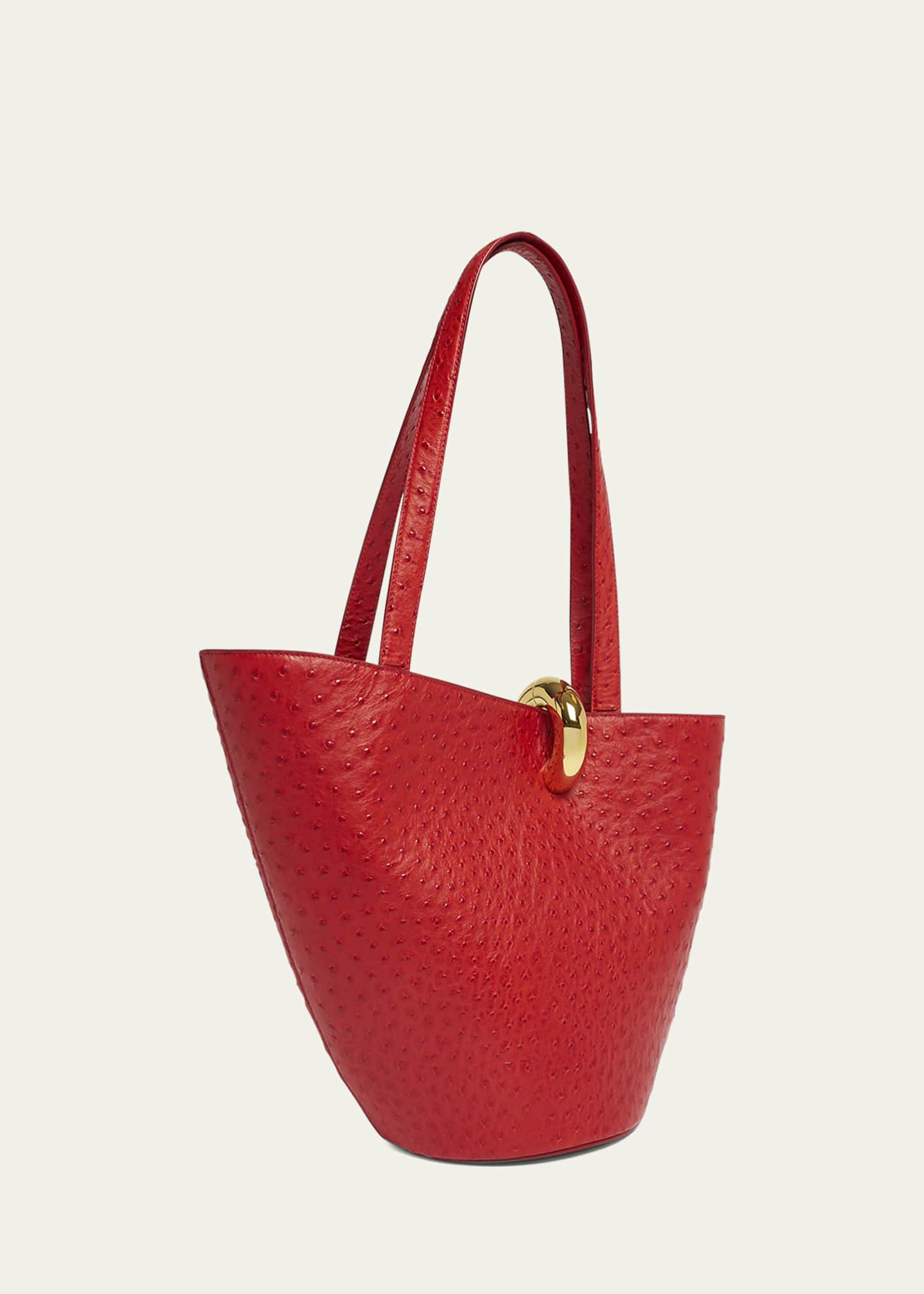 Jacquemus Le Bambola Moyen Ostrich-Embossed Leather Shoulder Bag Image 3 of 6