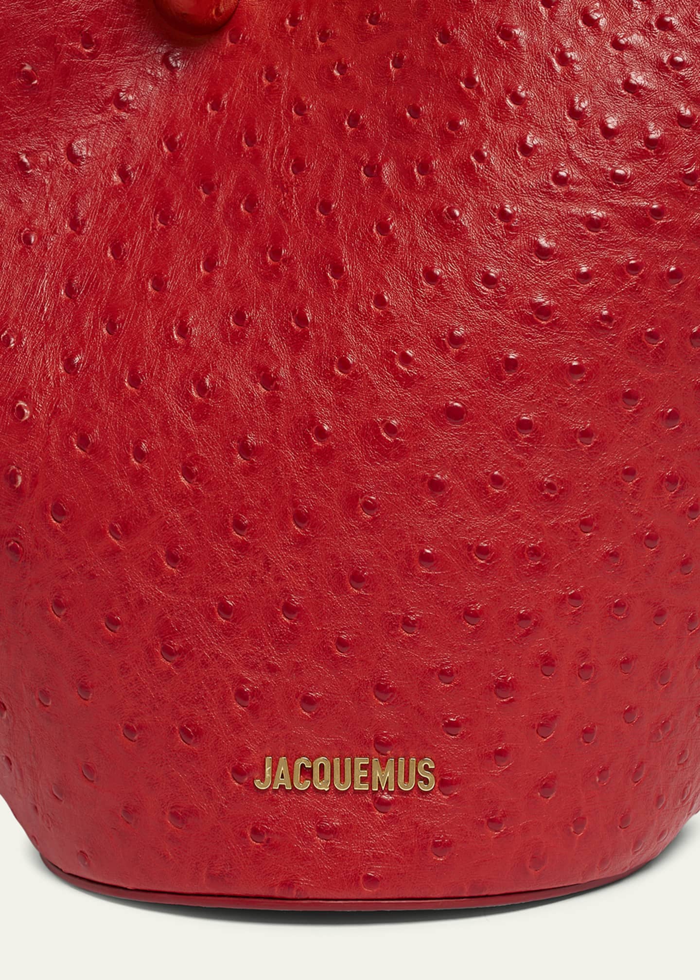 Jacquemus Le Bambola Moyen Ostrich-Embossed Leather Shoulder Bag Image 6 of 6