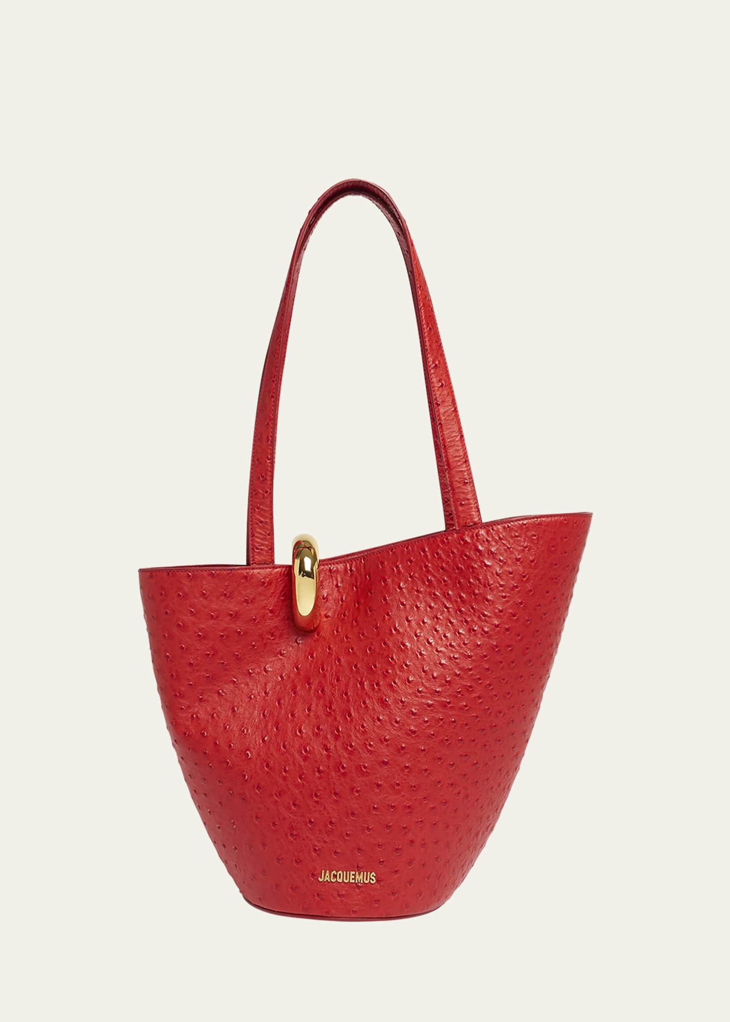 Jacquemus Le Bambola Moyen Ostrich-Embossed Leather Shoulder Bag Image 1 of 6