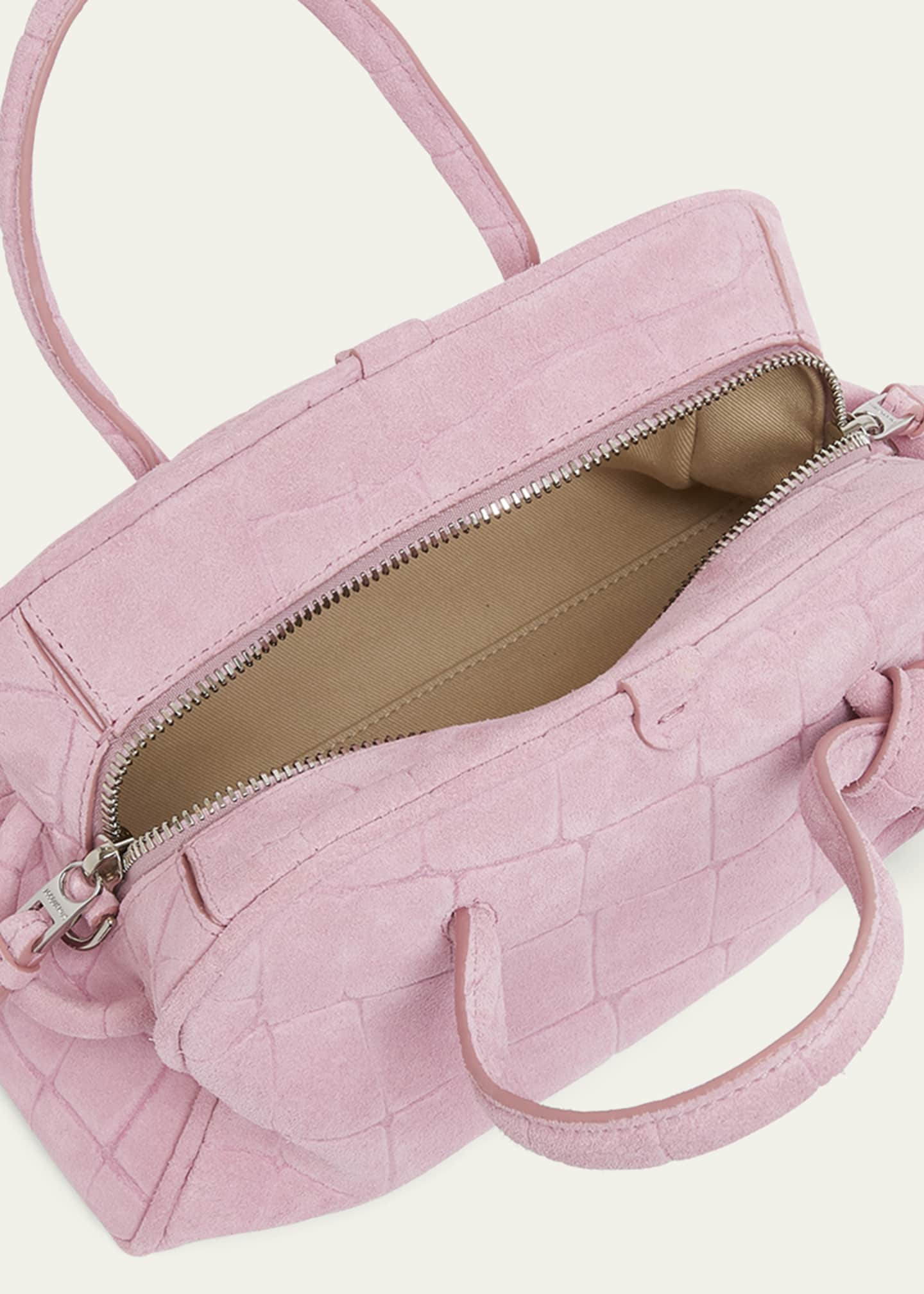 Jacquemus Le Petit Turismo Croc-Embossed Suede Bowling Bag