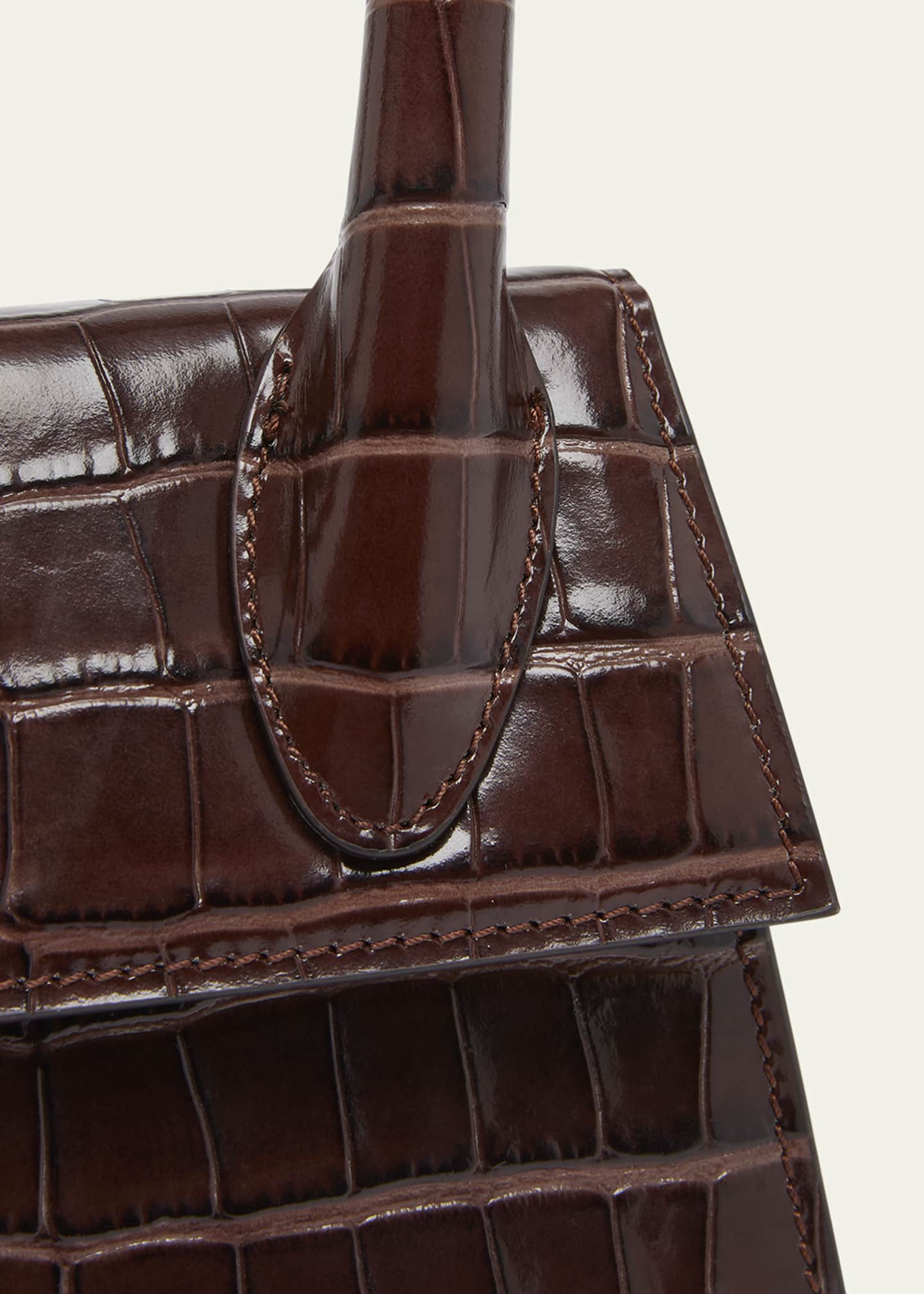 Jacquemus Le Chiquito Moyen Croc-Embossed Leather Top-Handle Bag Image 6 of 6