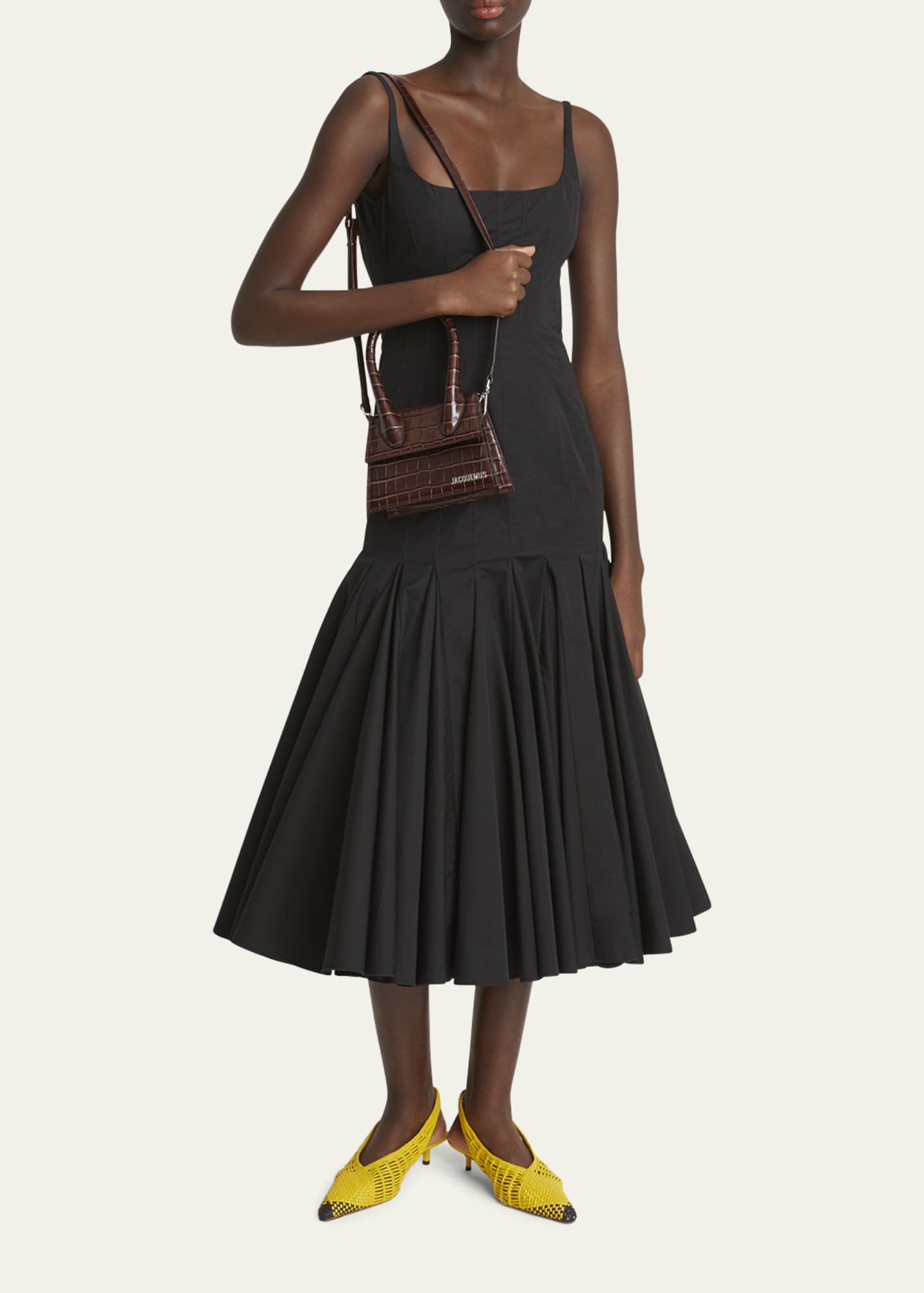 Jacquemus Le Chiquito Moyen Croc-Embossed Leather Top-Handle Bag Image 5 of 6