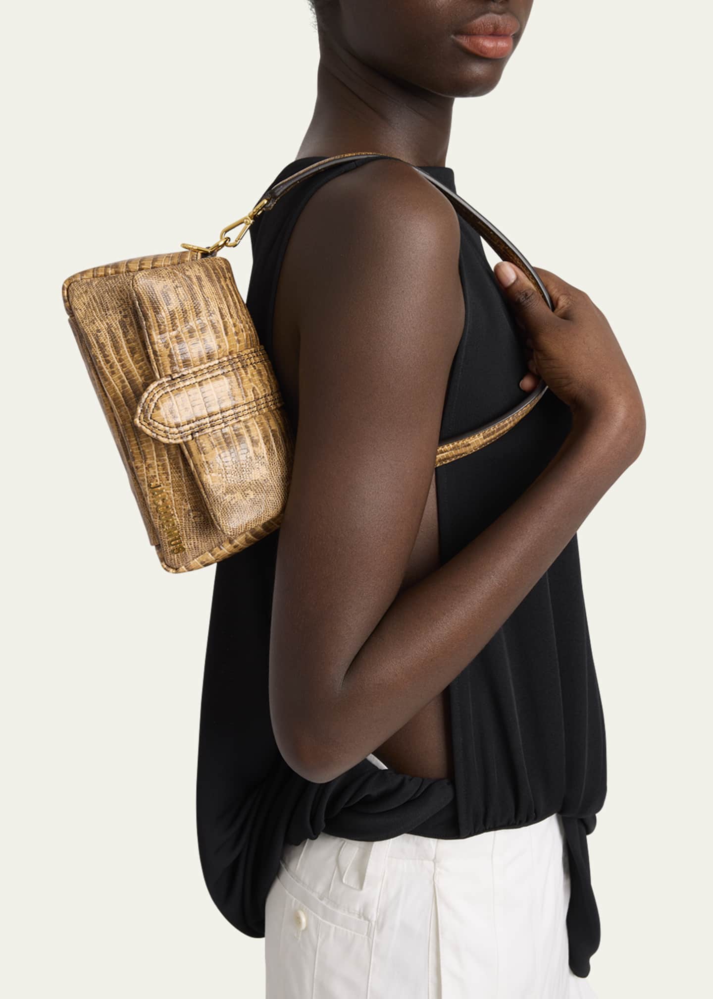 Jacquemus Le Petit Bambimou Croc-Embossed Leather Shoulder Bag Image 2 of 6