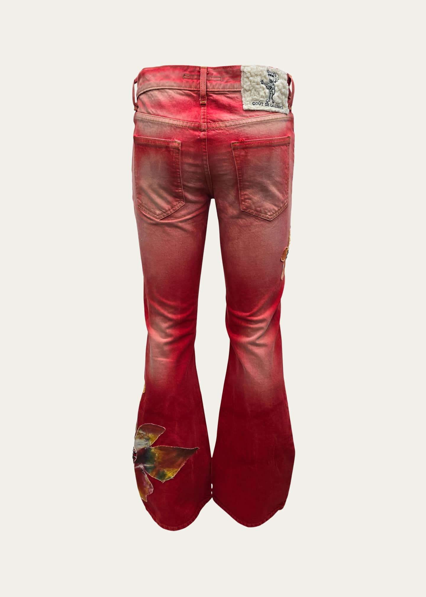 Cout De La Liberte Men's Tie-Dye Flower Flare Jeans Image 2 of 2