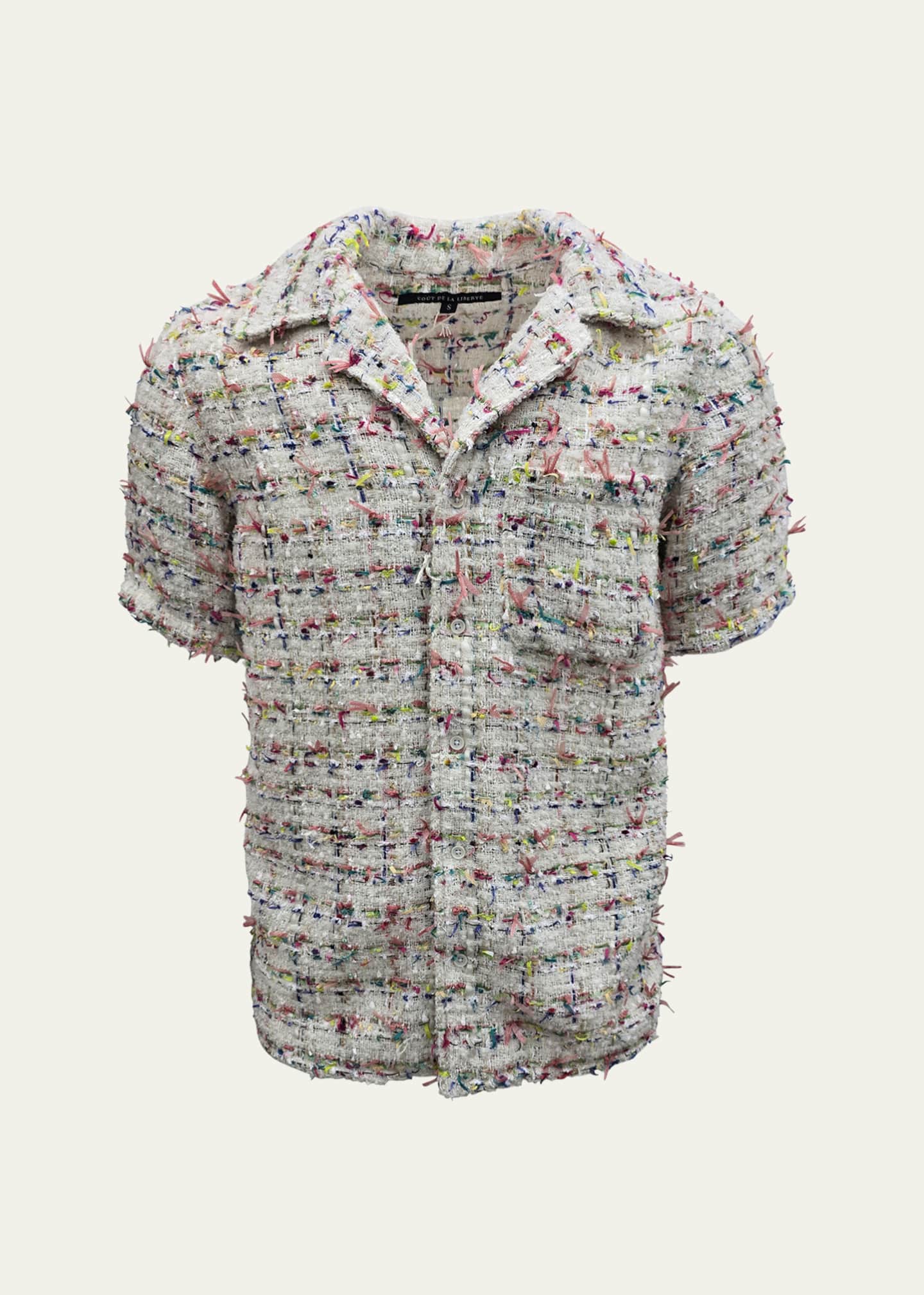 Cout De La Liberte Men's Robbie Tweed Bowling Shirt Image 1 of 2