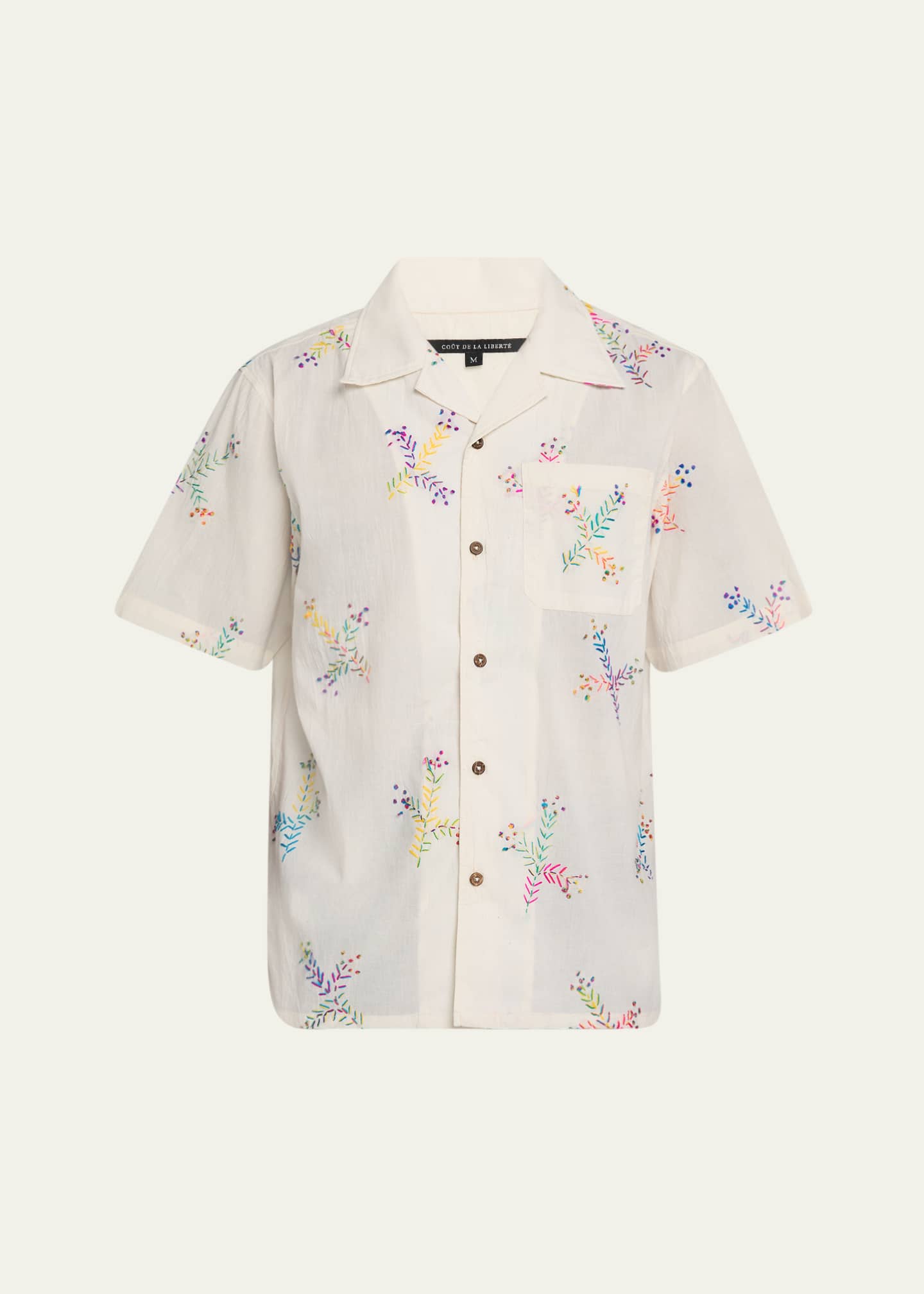 Cout De La Liberte Men's Robbie Embroidered Bowling Shirt Image 1 of 2