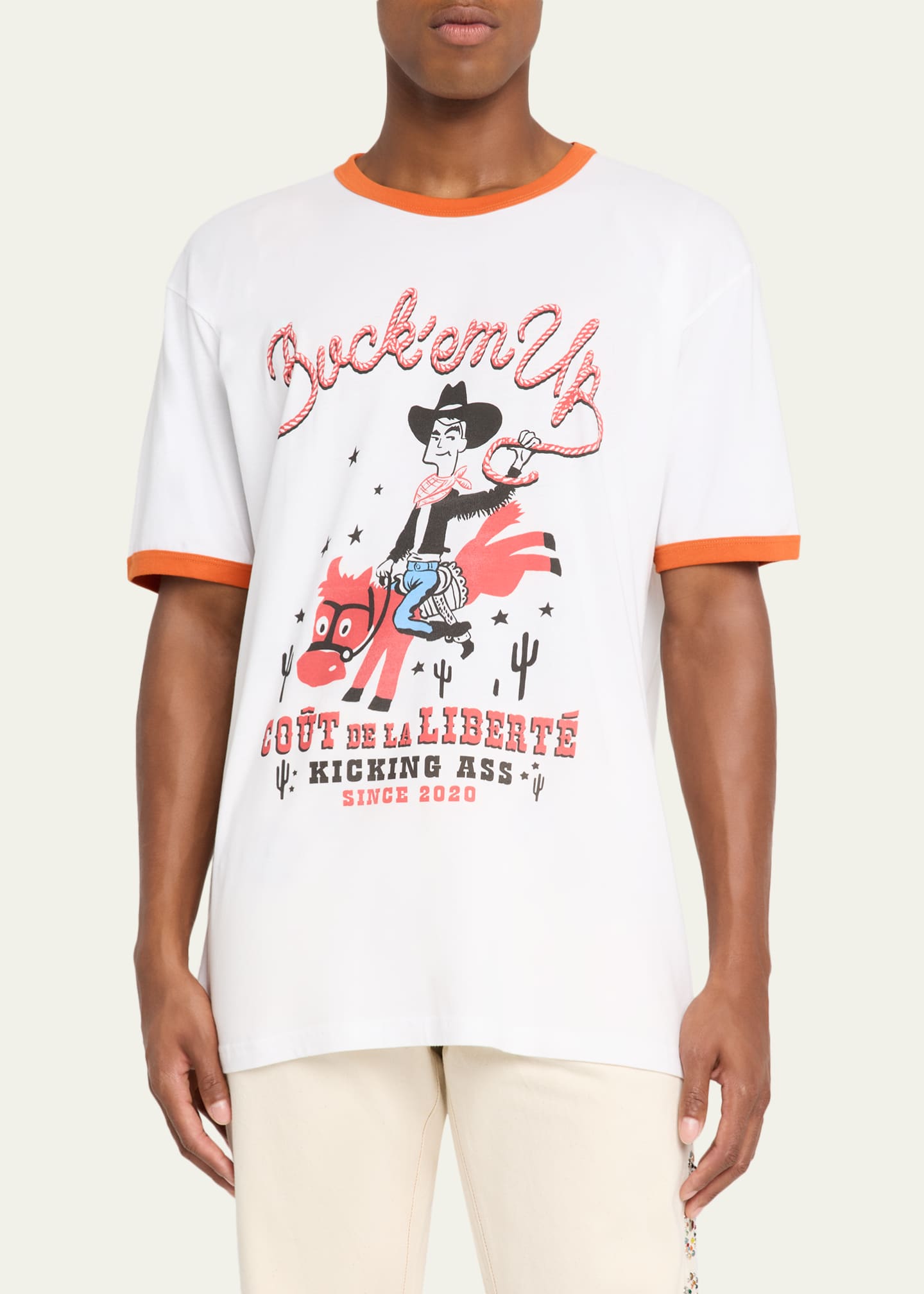 【関税込み】COUT DE LA LIBERTE グレー Freddie Tシャツ Cout De La Liberte Men's Freddie Buck Em T-Shirt - Bergdorf
