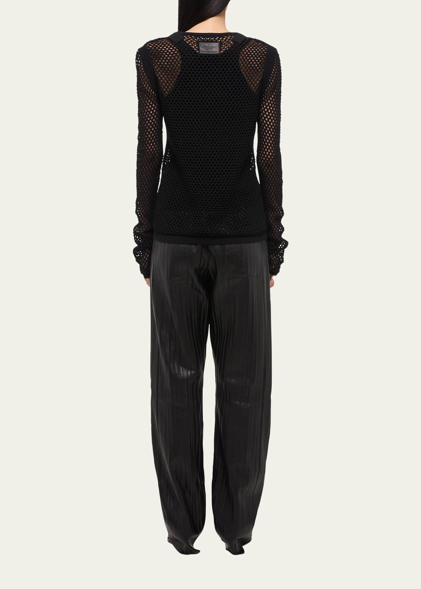 Helmut Lang Long-Sleeve Mesh Seatbelt Top Image 3 of 4