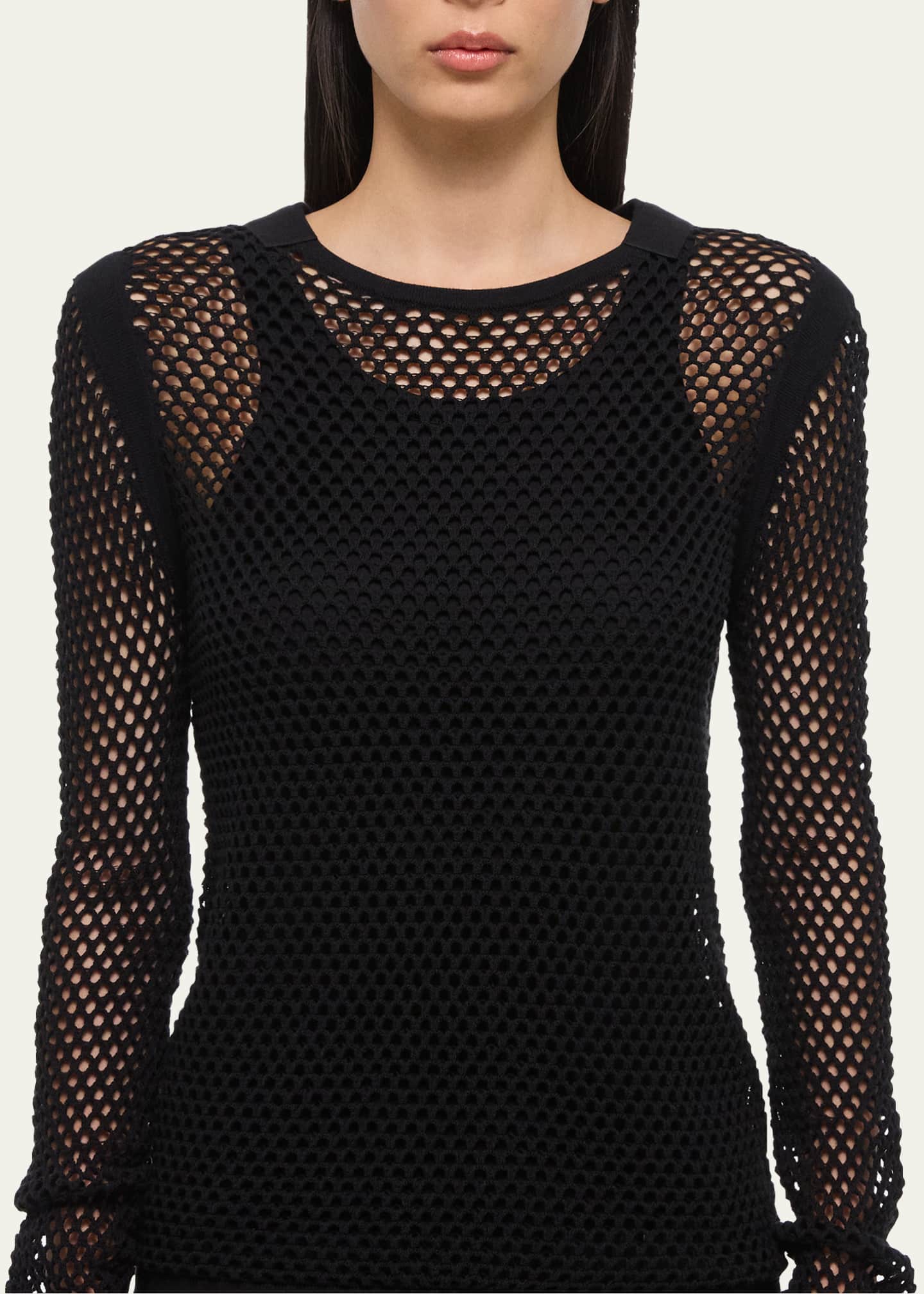 Helmut Lang Long-Sleeve Mesh Seatbelt Top Image 4 of 4