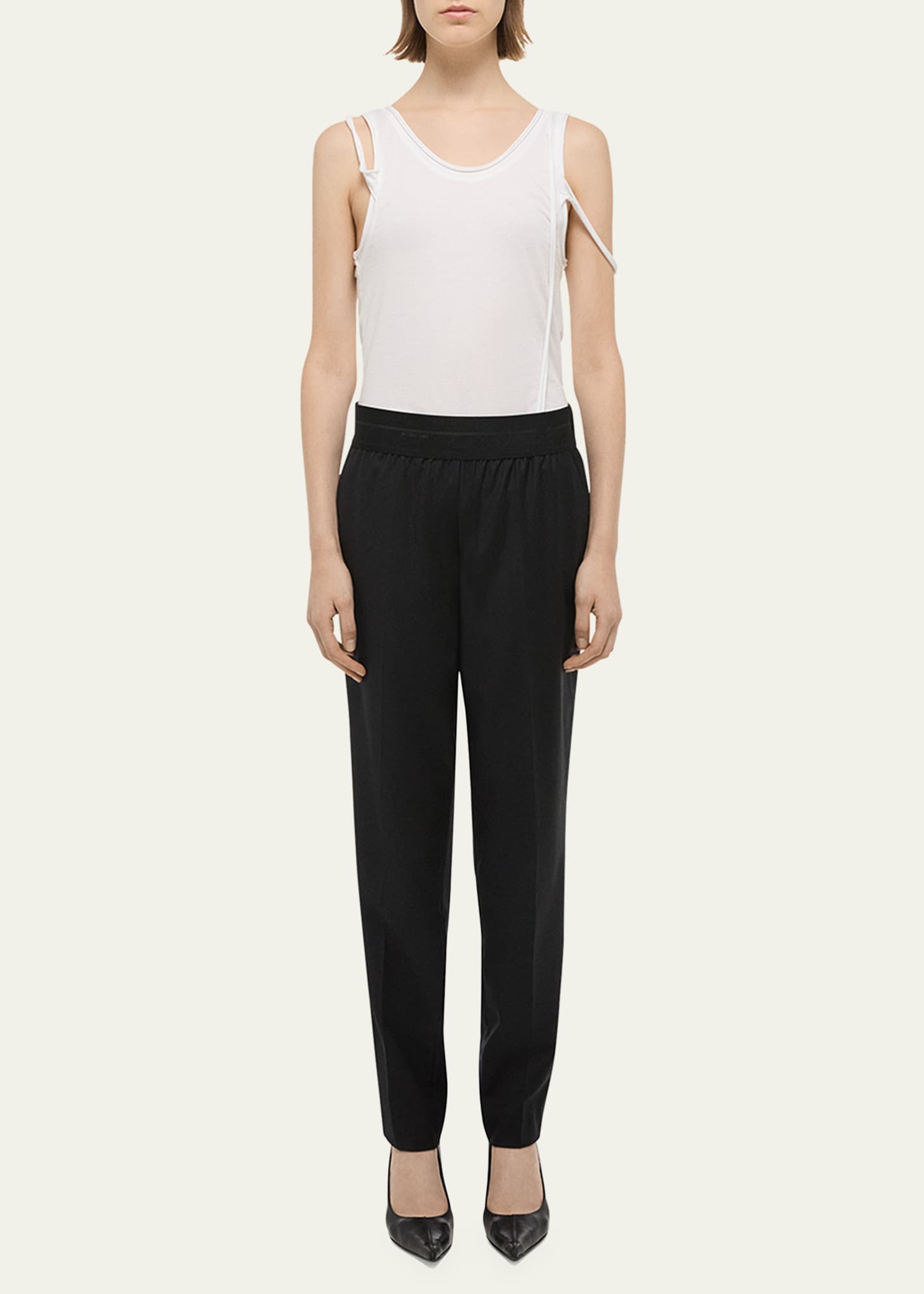 Helmut Lang Tapered Logo Waistband Pants Image 2 of 5