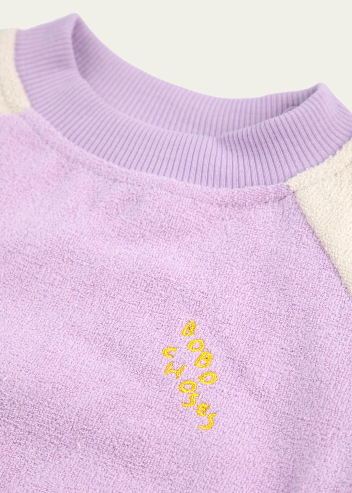 Bobo Choses Girl's Lila Color Block Sweatshirt, Size Newborn-24M Image 3 of 3