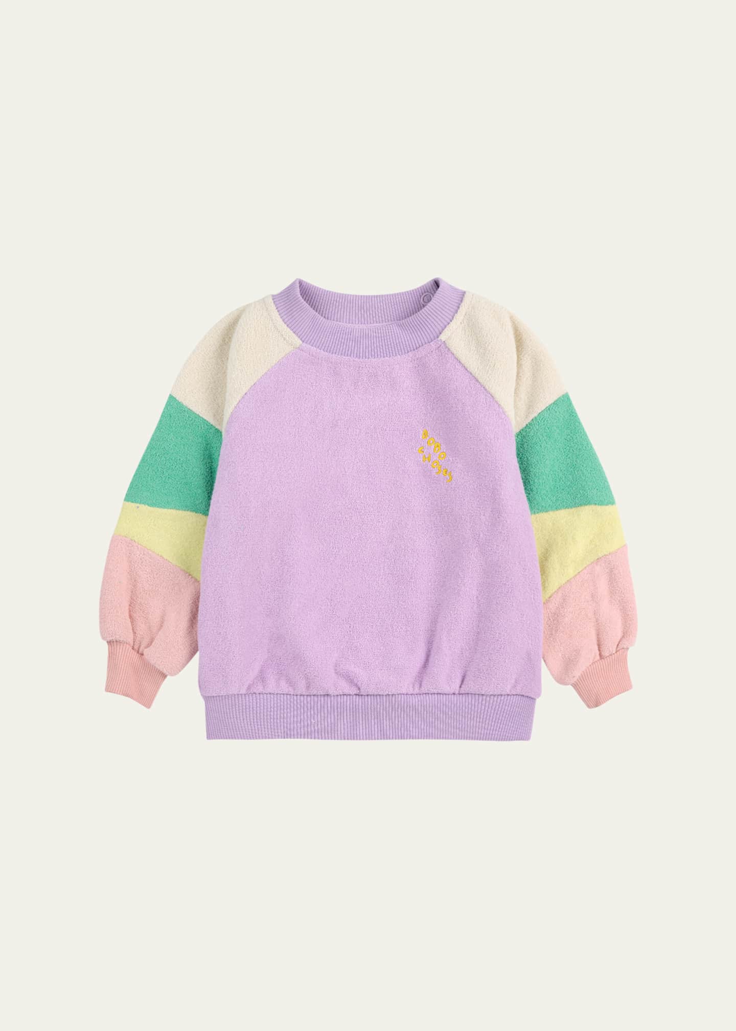 Bobo Choses Girl's Lila Color Block Sweatshirt, Size Newborn-24M Image 1 of 3