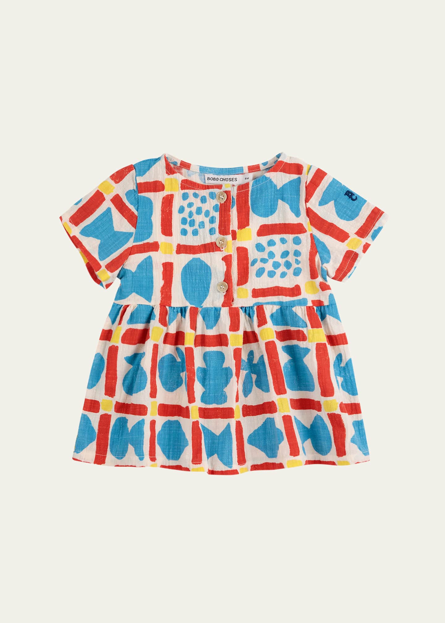 Bobo Choses Girl's Geometric Printed Dress, Size Newborn-24M Image 1 of 3