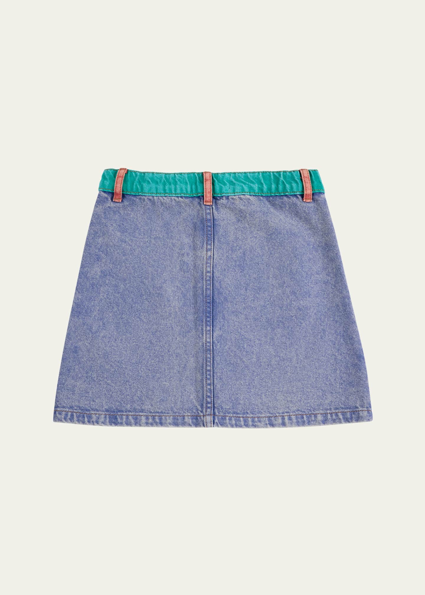 Bobo Choses Girl's Colorblock A-Line Denim Skirt, Size 2-13 Image 2 of 3