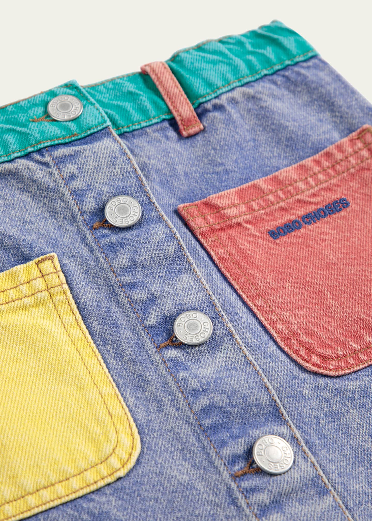 Bobo Choses Girl's Colorblock A-Line Denim Skirt, Size 2-13 Image 3 of 3