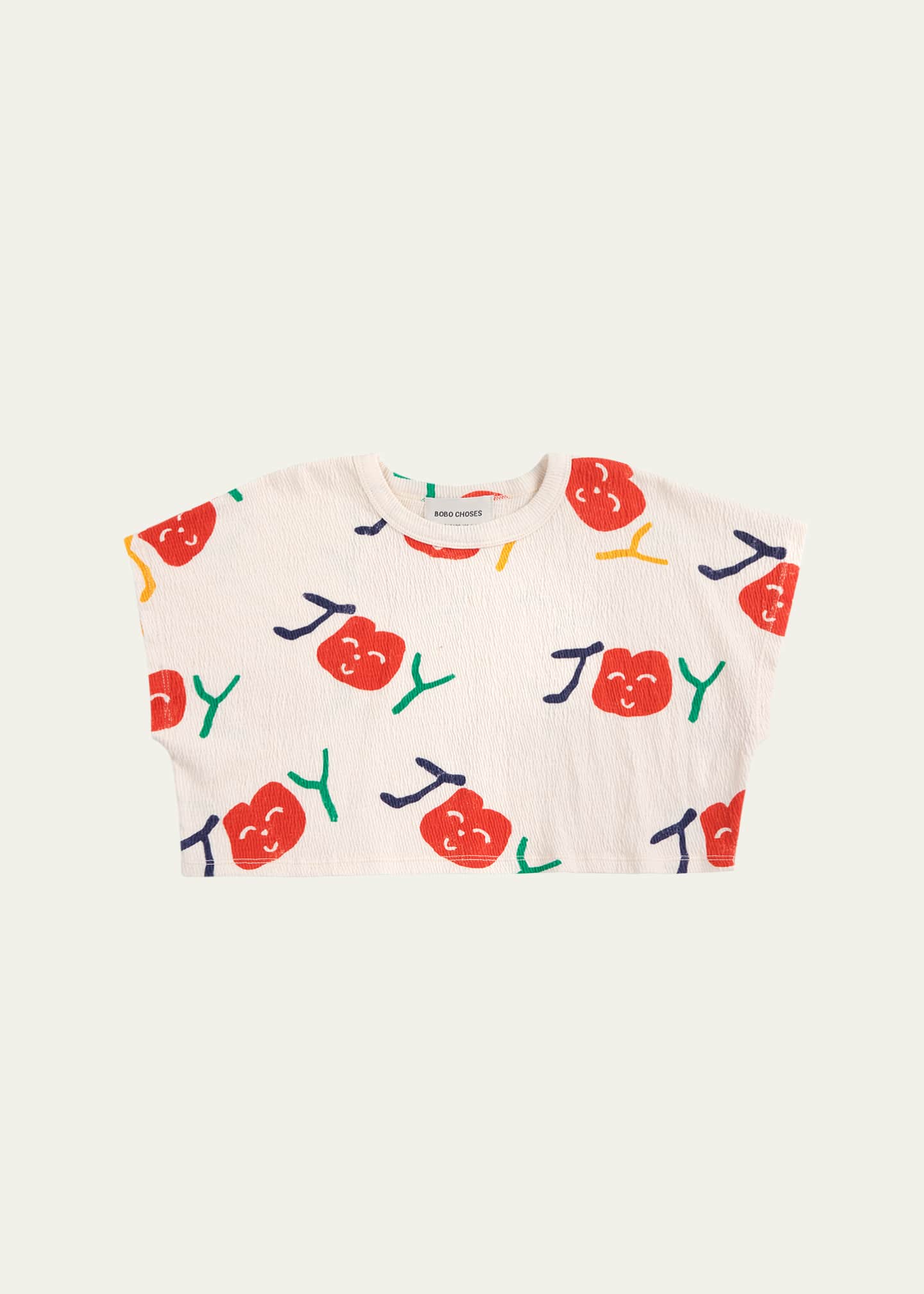 Girl's Smiling Cherry Cropped T-Shirt, Size 2-13