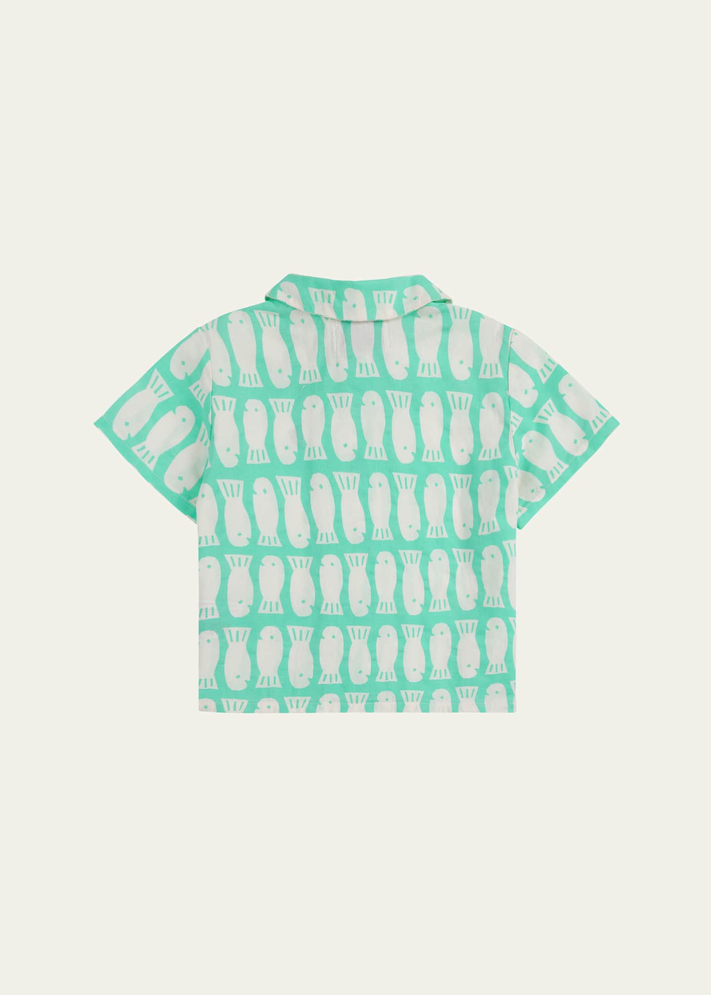 Bobo Choses Boy's Lucky Fish Woven Shirt, Size Newborn-24M Image 2 of 3