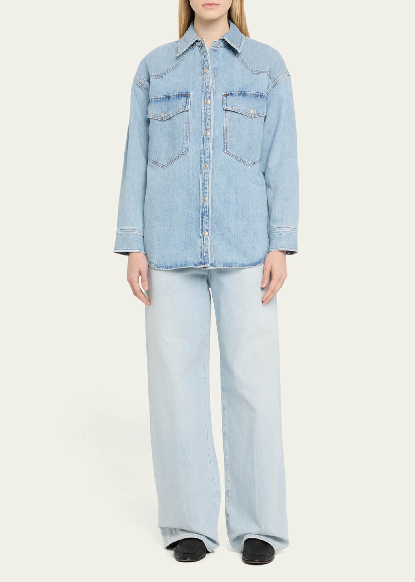 AGOLDE Lotta Long-Sleeve Denim Shirt Image 2 of 5