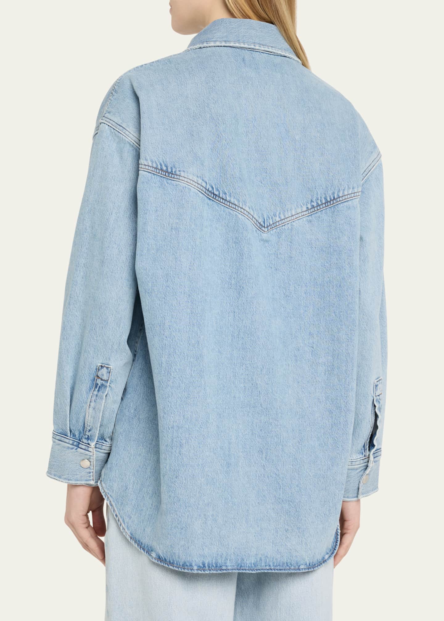 AGOLDE Lotta Long-Sleeve Denim Shirt Image 3 of 5
