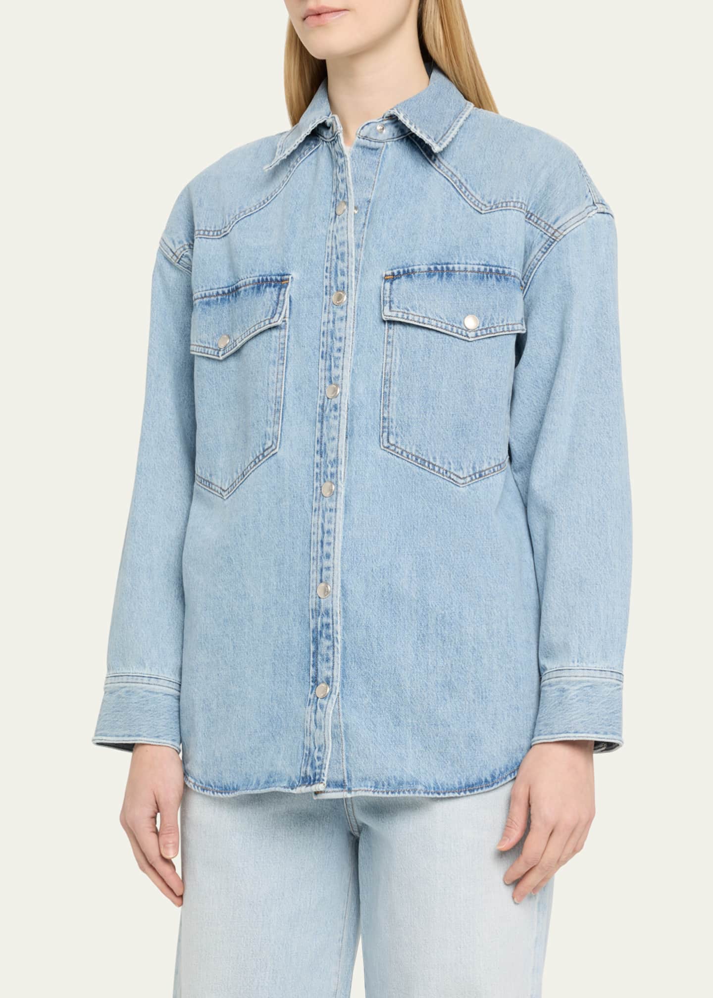 AGOLDE Lotta Long-Sleeve Denim Shirt Image 4 of 5