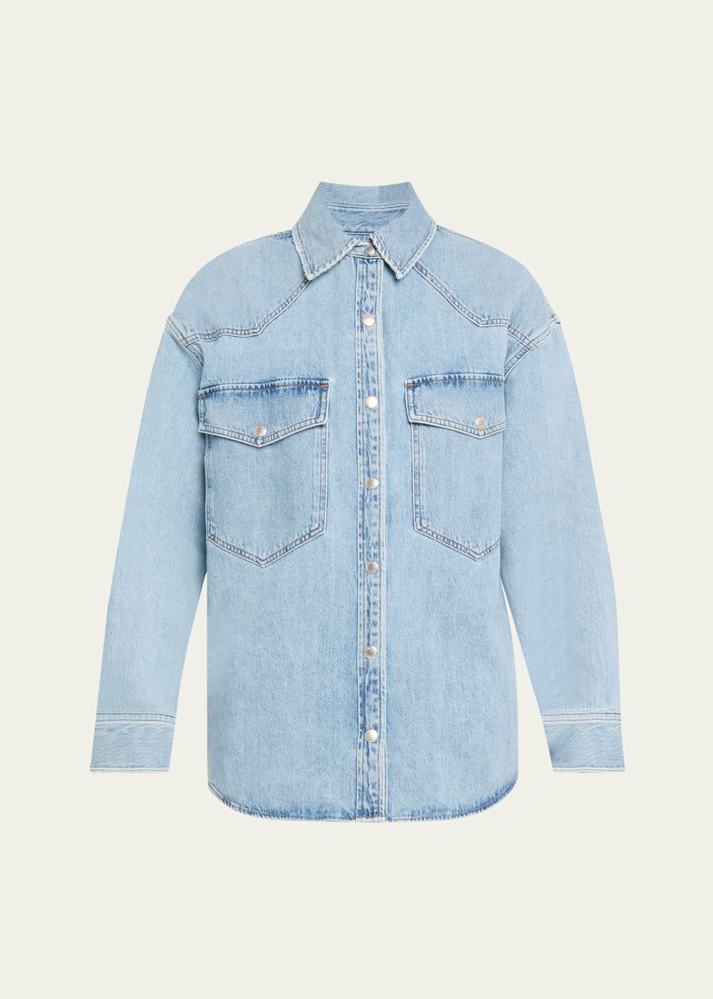 AGOLDE Lotta Long-Sleeve Denim Shirt Image 1 of 5