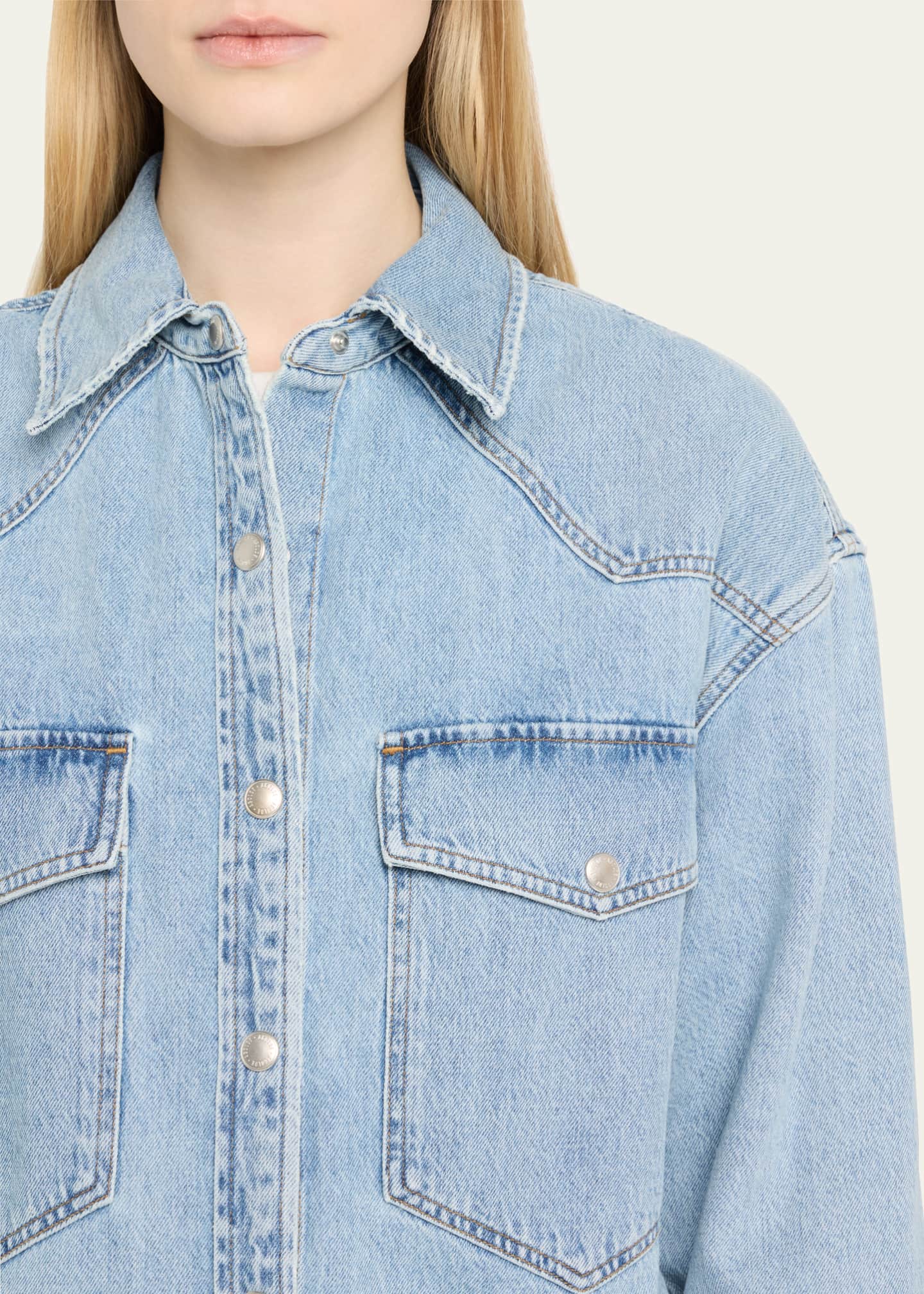 AGOLDE Lotta Long-Sleeve Denim Shirt Image 5 of 5