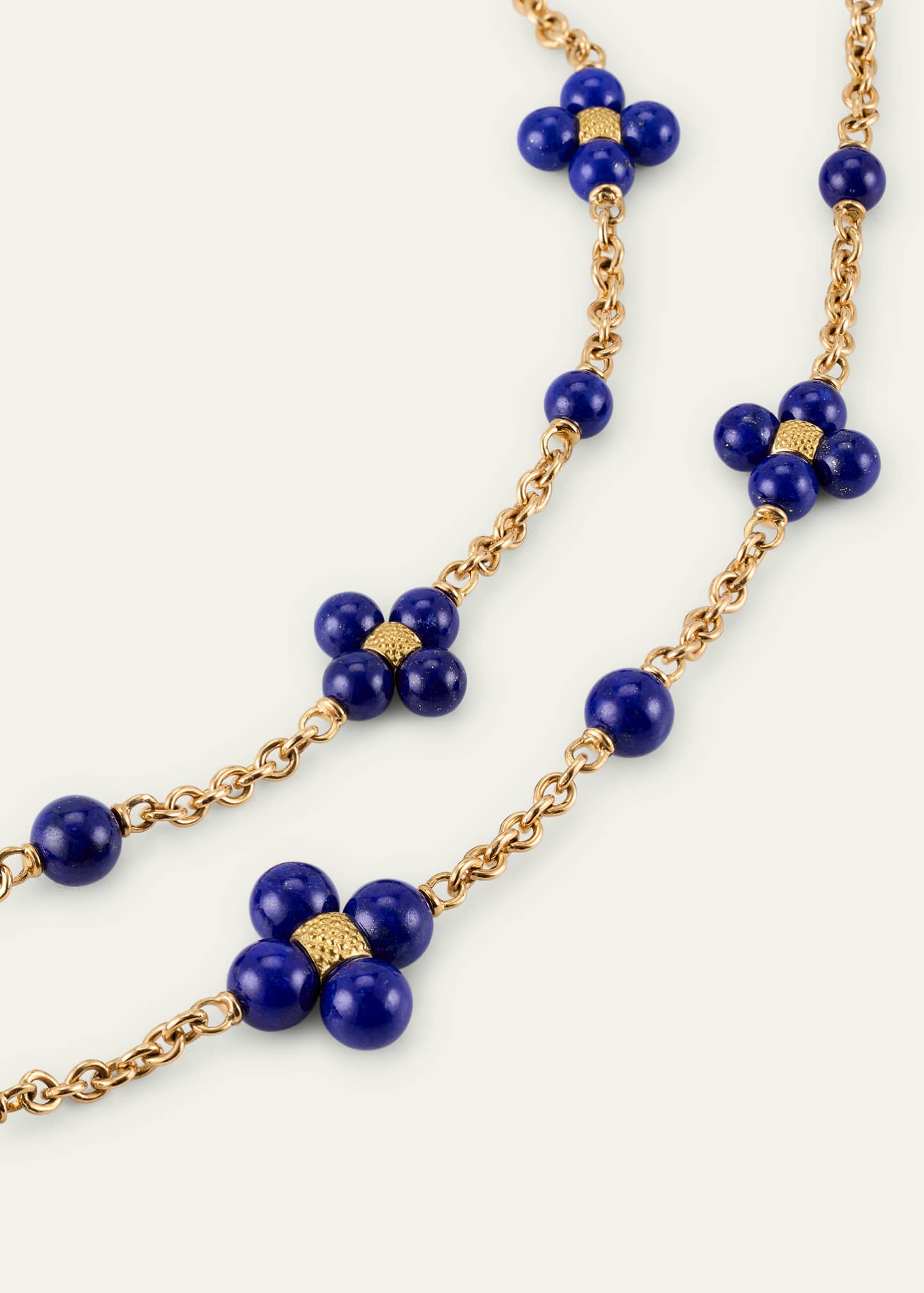 Paul Morelli 18K Yellow Gold Lapis Lazuli Station Necklace Image 3 of 4