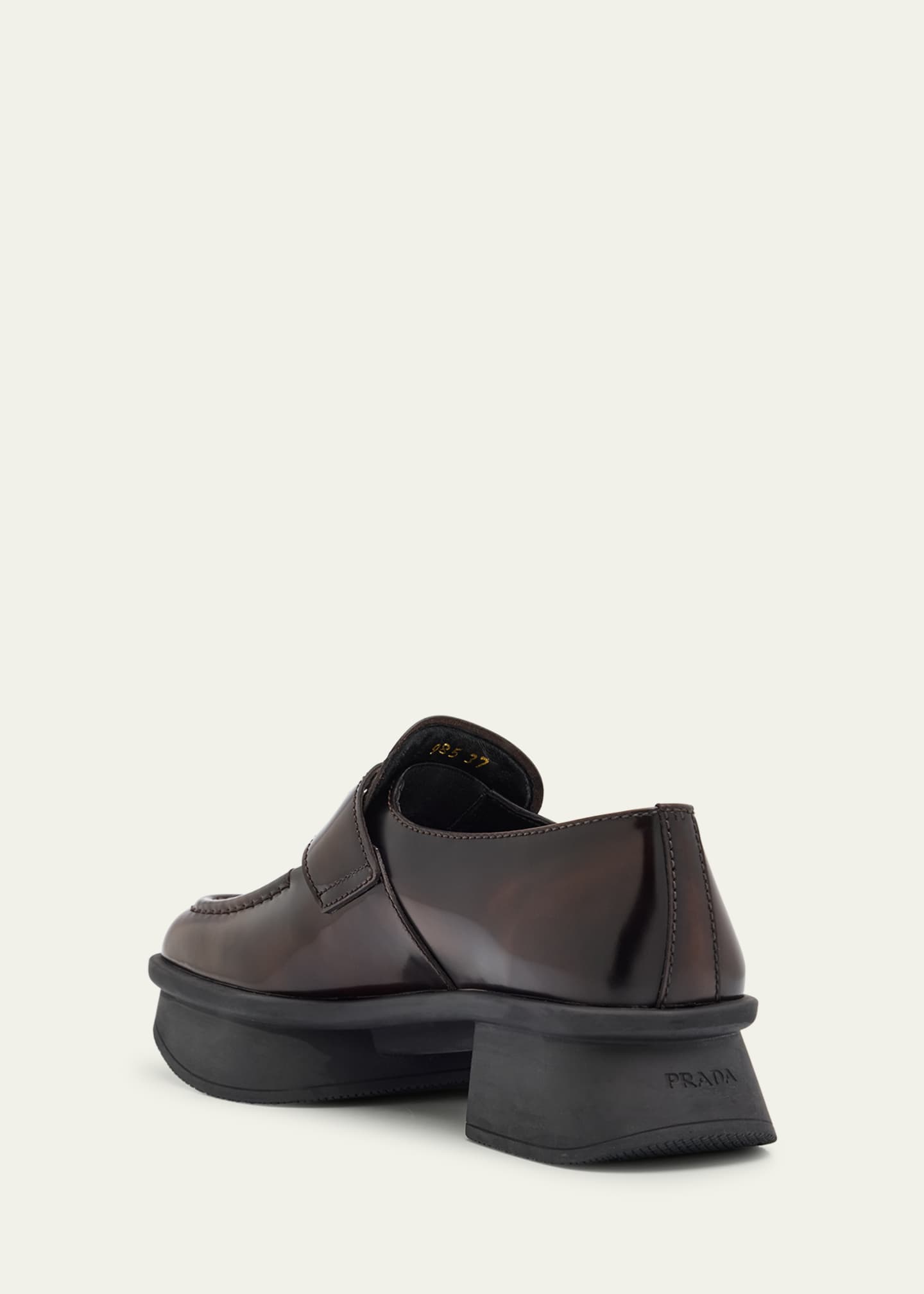 Prada Re-Edition Brushed Leather Penny Loafers Image 4 of 6