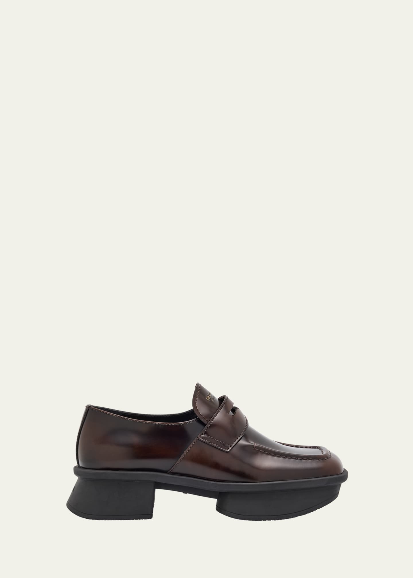 Prada Re-Edition Brushed Leather Penny Loafers Image 1 of 6