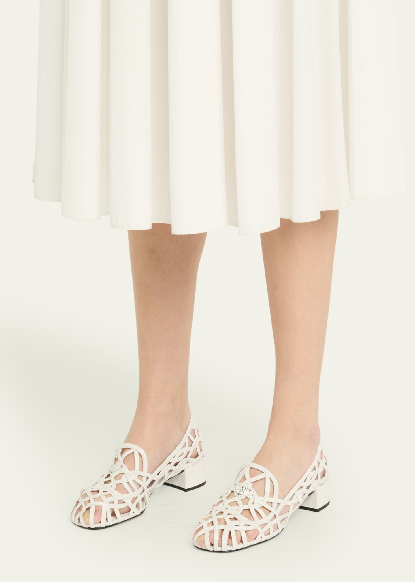 Prada Modellerie Napa Leather Cutout Pumps Image 2 of 6