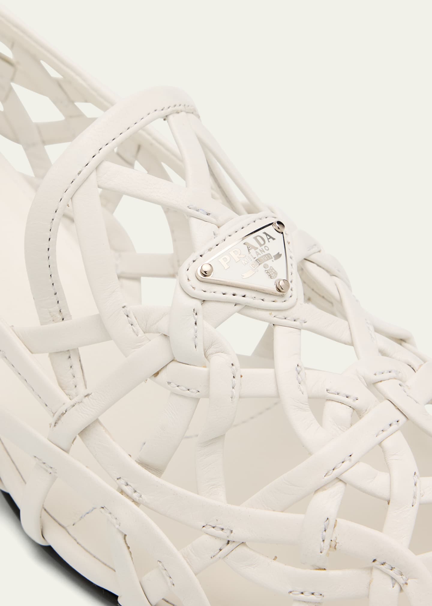 Prada Modellerie Napa Leather Cutout Pumps Image 5 of 6