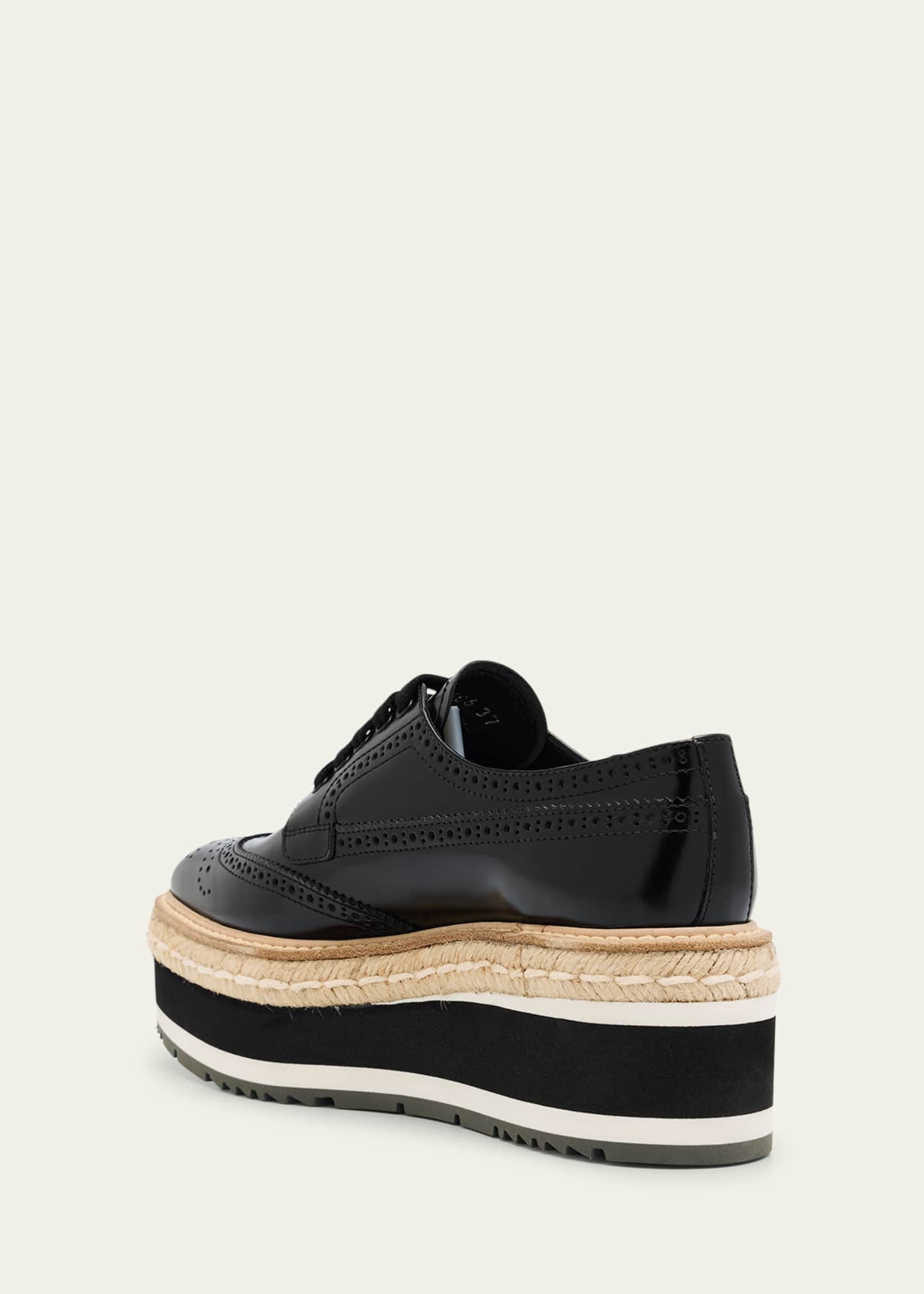 Prada Spazzolato Re-Edition Platform Wingtip Loafers Image 2 of 4