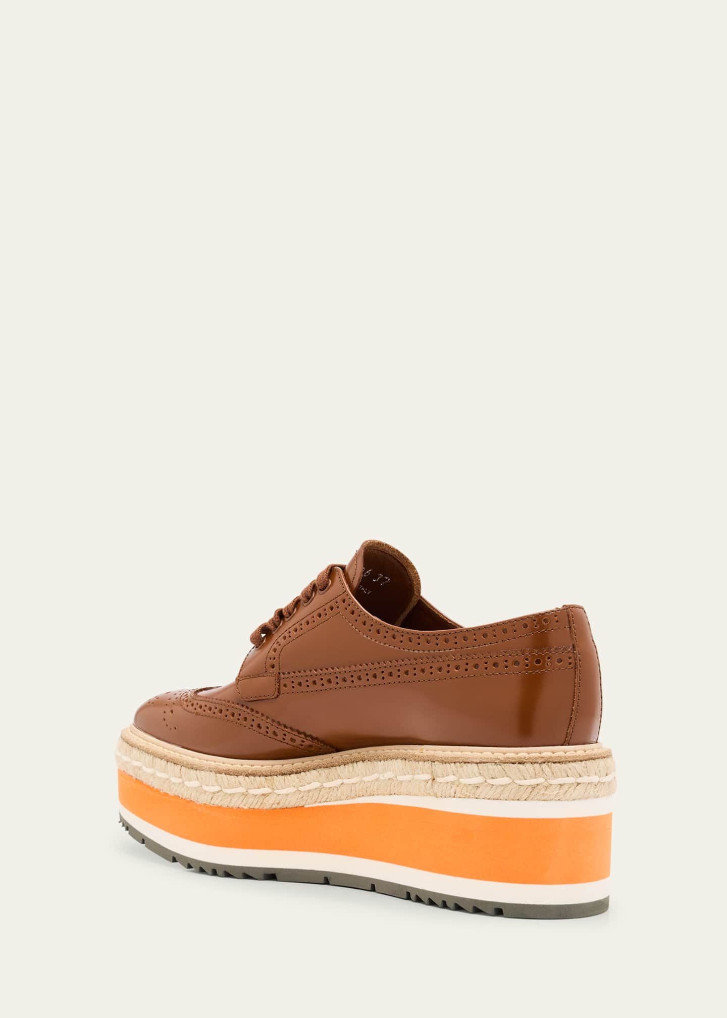 Prada Spazzolato Re-Edition Platform Wingtip Loafers Image 2 of 4
