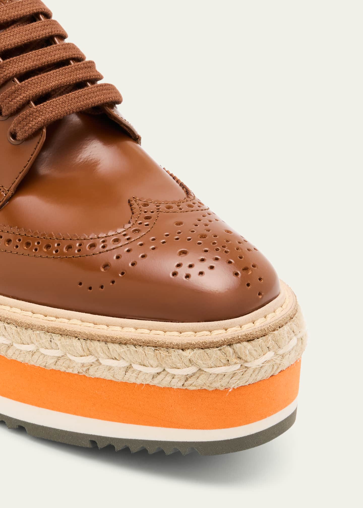 Prada Spazzolato Re-Edition Platform Wingtip Loafers