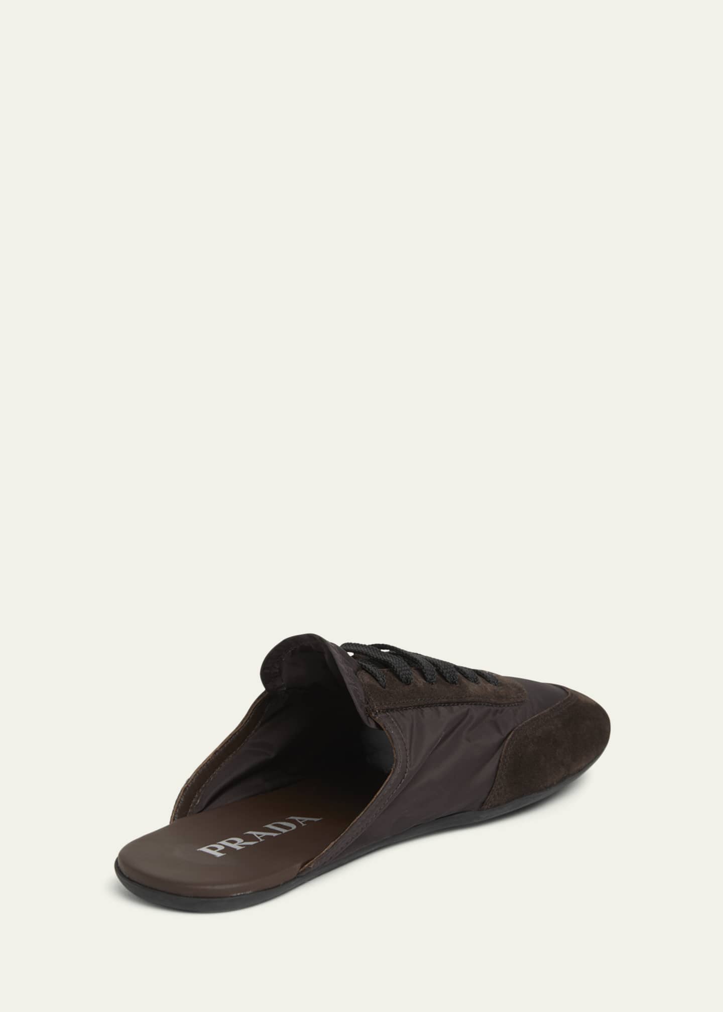 Prada Collapse Nylon and Suede Open-Back Sneakers - Bergdorf