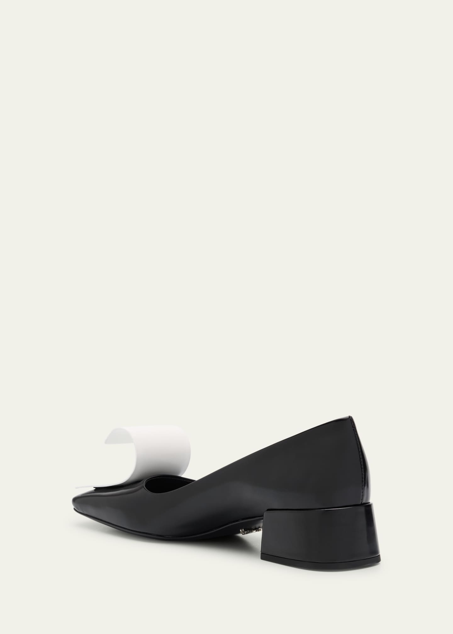 Prada Dual Leather Pumps with Ribbon Detail Image 4 of 6