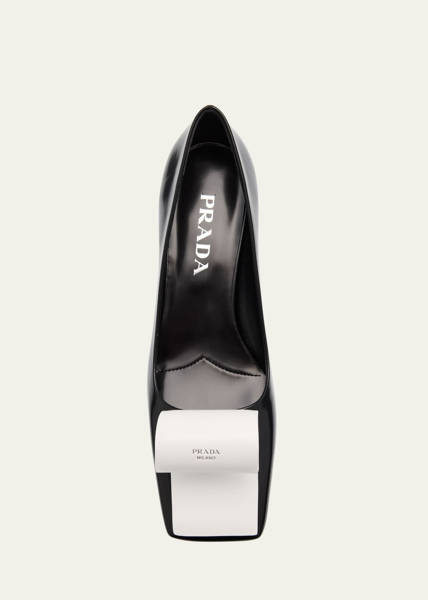 Prada Dual Leather Pumps with Ribbon Detail Image 6 of 6
