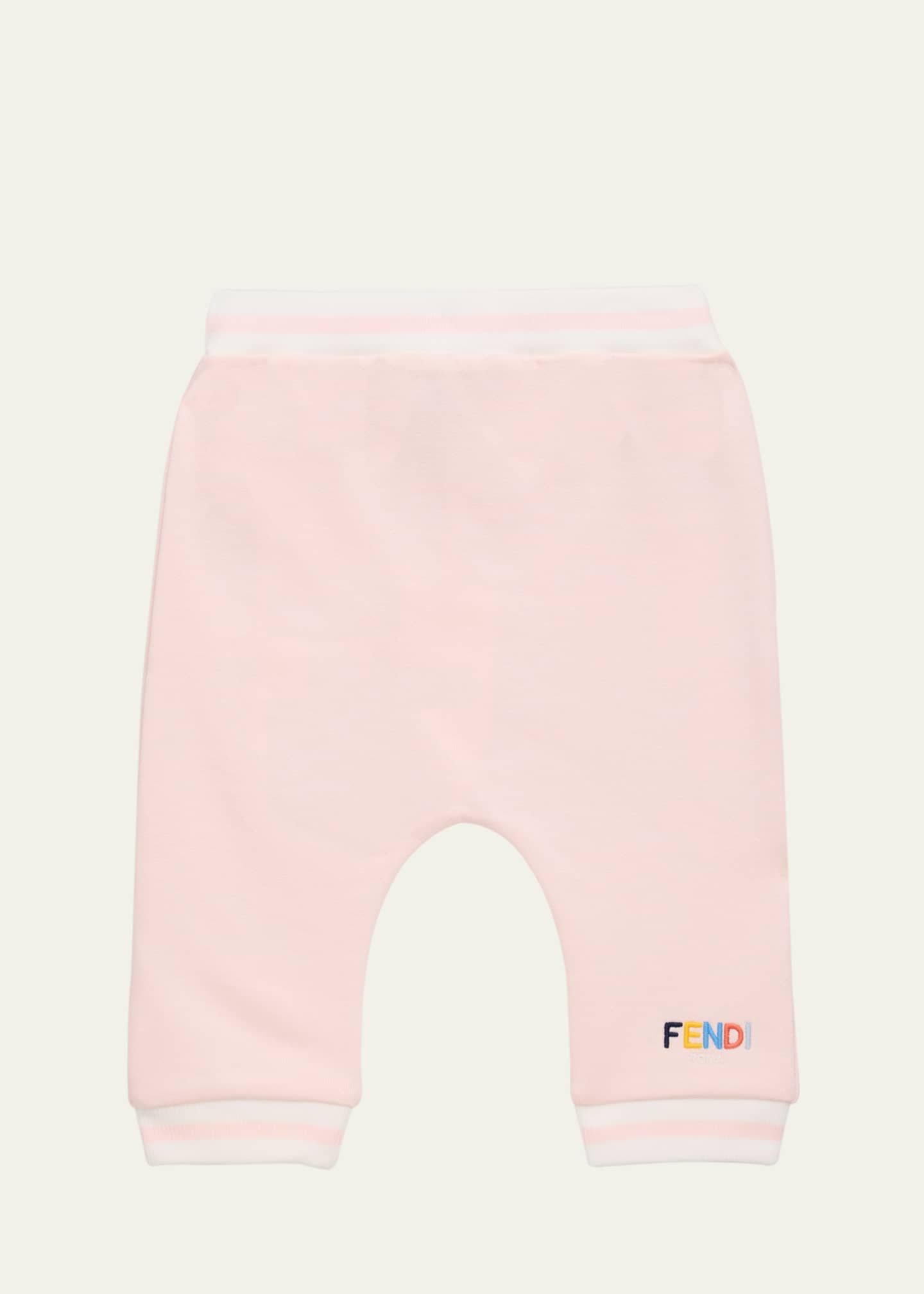 Fendi Girl's Multicolor Embroidered Logo-Print Sweatpants, Size 3M-24M Image 1 of 3