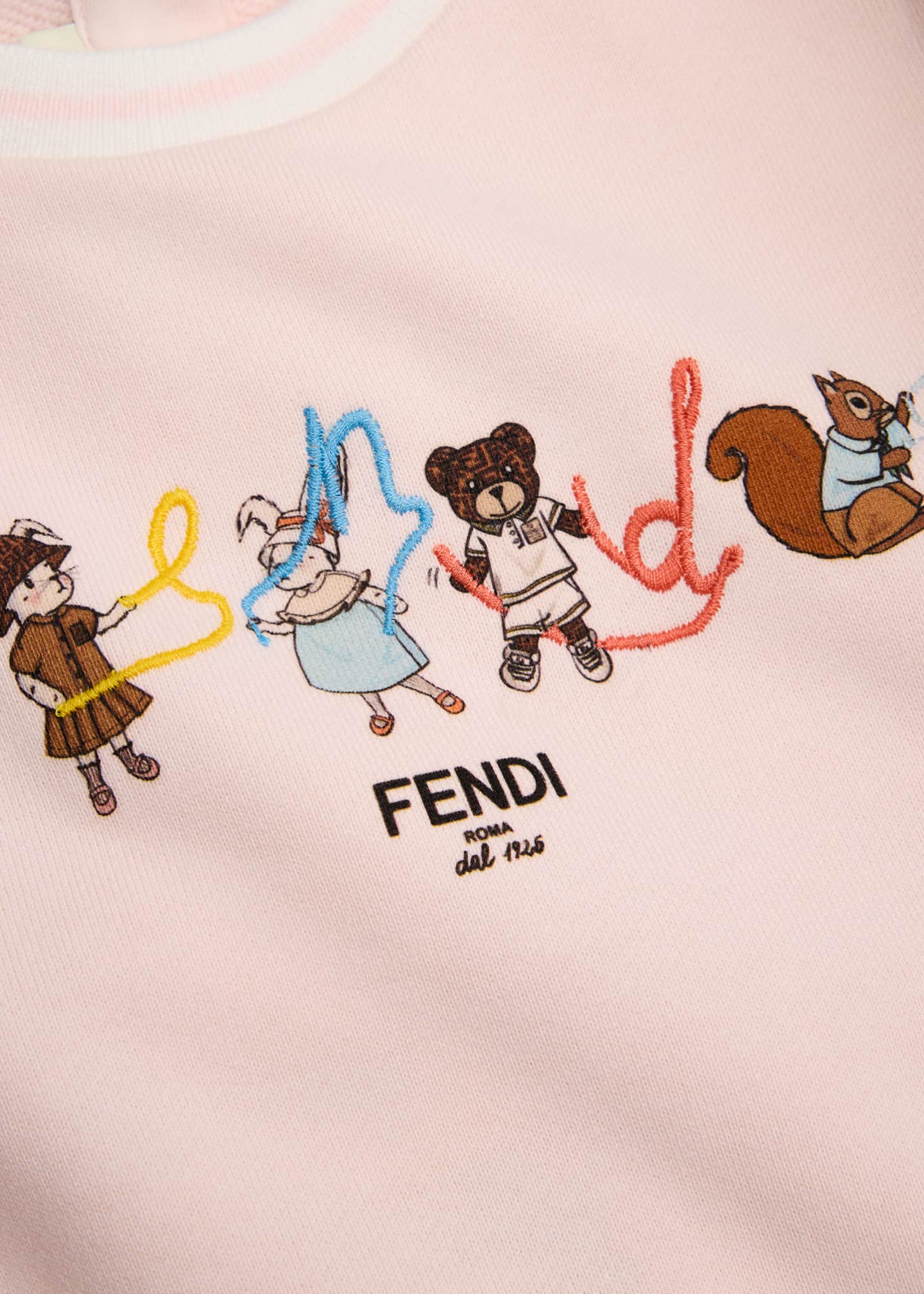 Fendi Girl's Graphic Logo-Print Sweatshirt, Size 3M-24M Image 3 of 3
