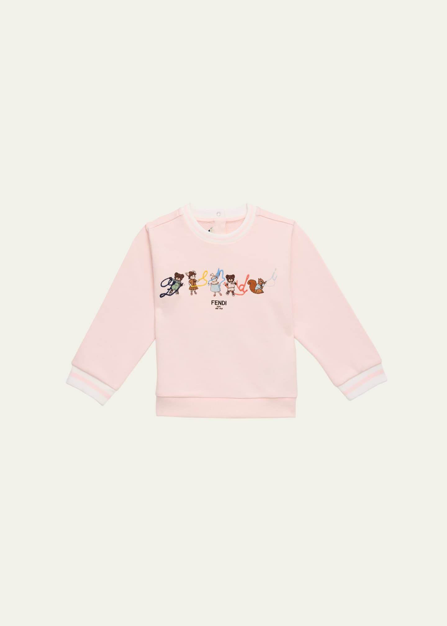 Fendi Girl's Graphic Logo-Print Sweatshirt, Size 3M-24M Image 1 of 3