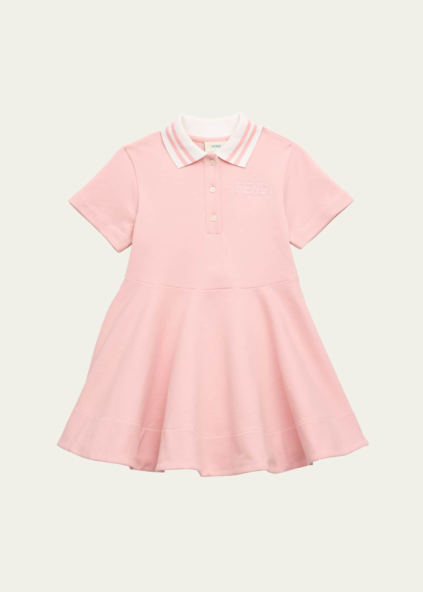 Fendi Girl's Embroidered Logo-Print Polo Dress, Size 8-12 Image 1 of 3