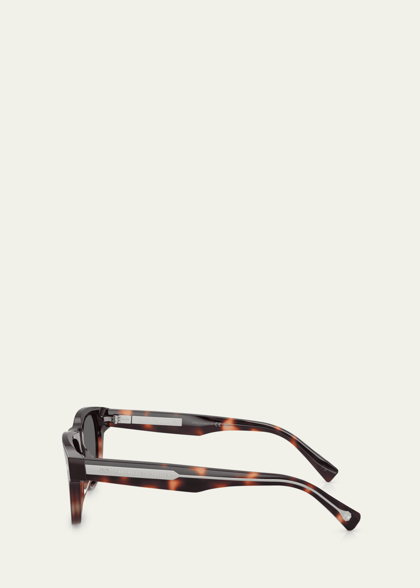 Brunello Cucinelli Havana Rectangle Acetate Sunglasses Image 3 of 3