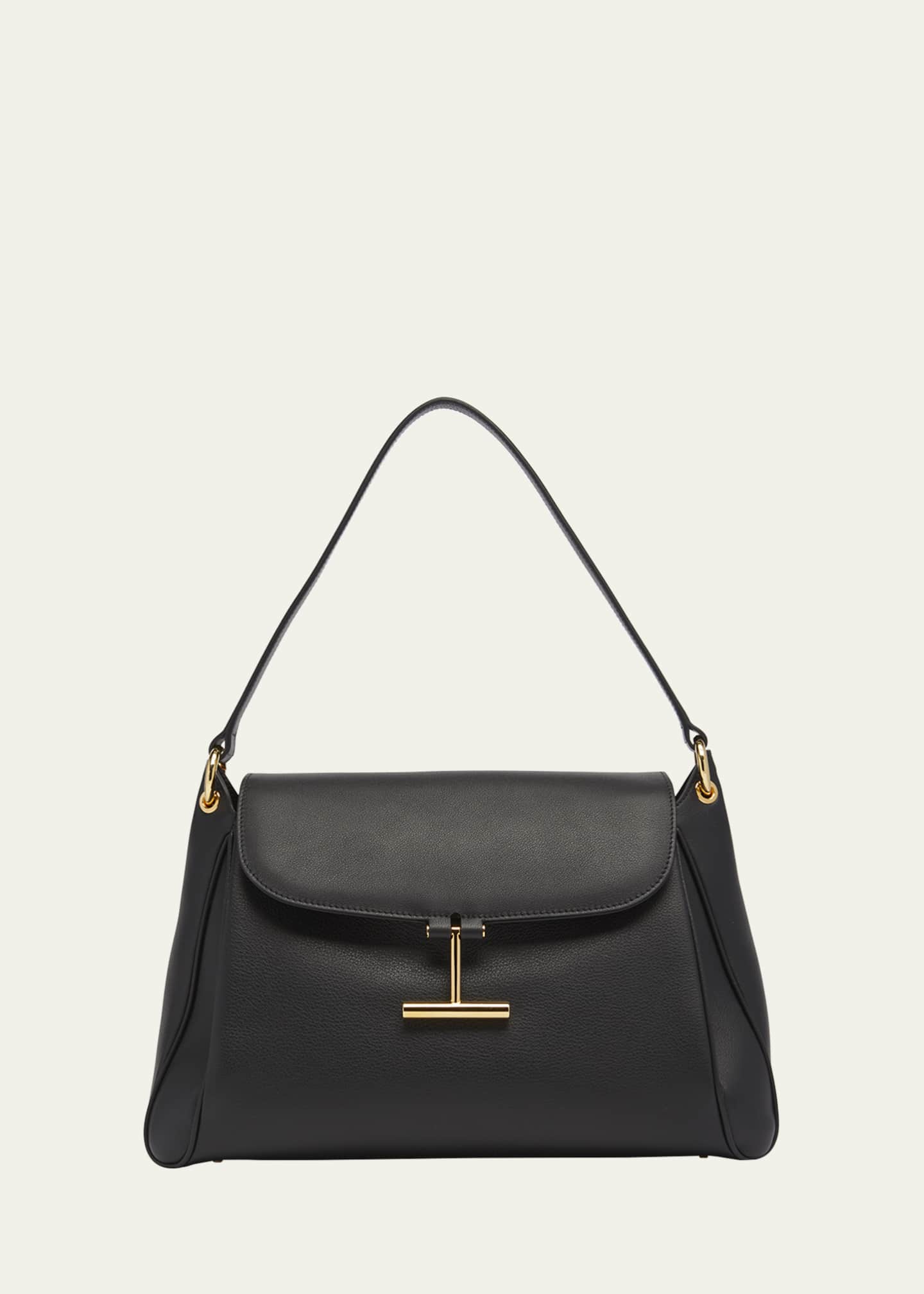 TOM FORD Tara Flap Shoulder Bag in Grain Leather Image 1 of 6