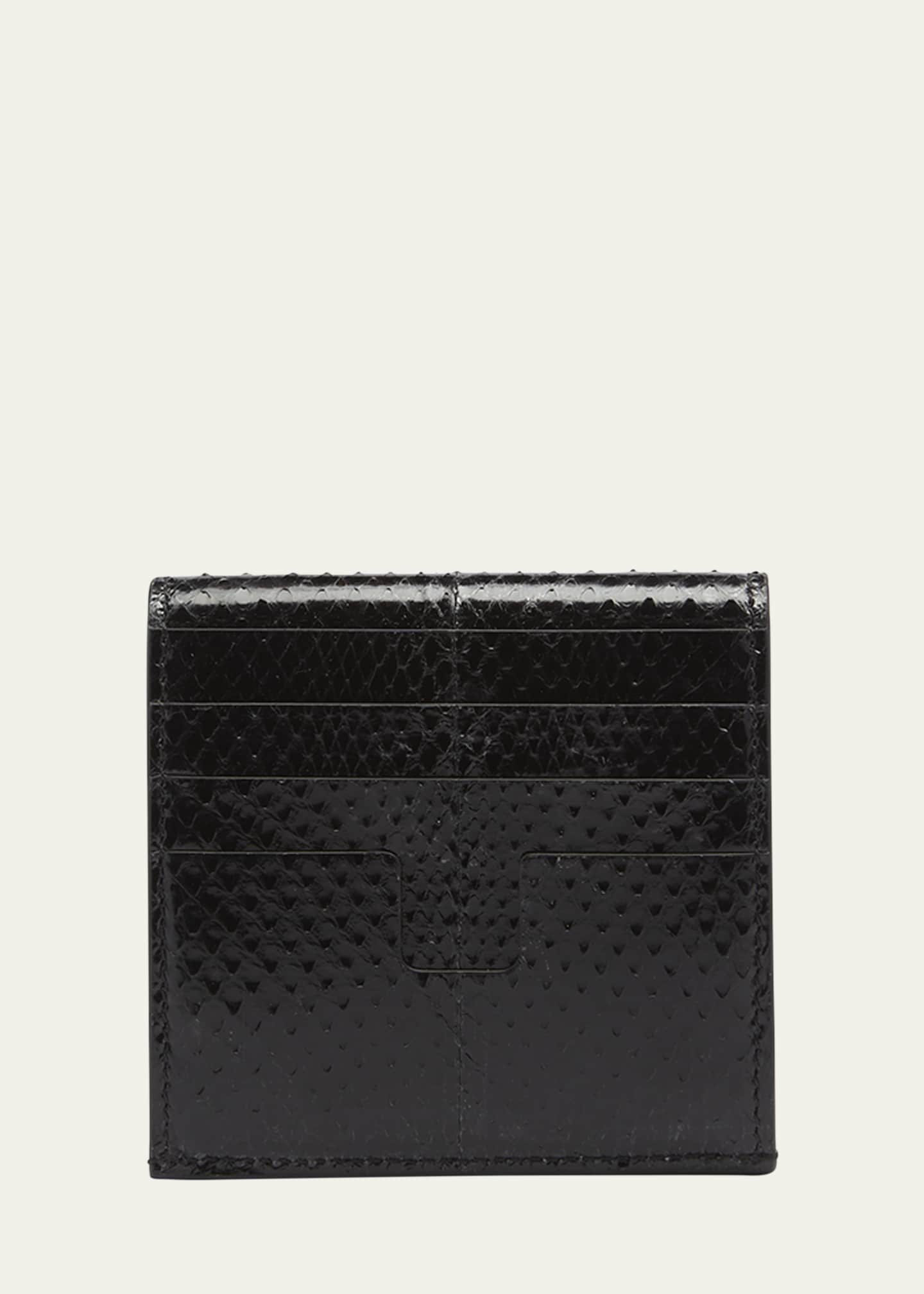 TOM FORD Flap Card Holder in Snake-Embossed Leather Image 3 of 4
