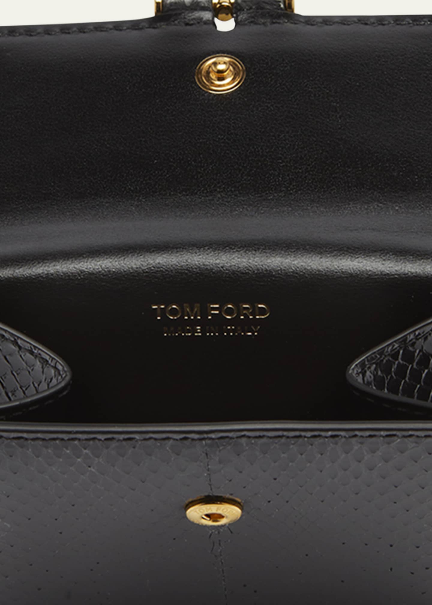 TOM FORD Flap Card Holder in Snake-Embossed Leather Image 4 of 4